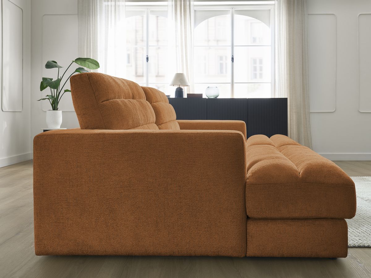 Bobochic Sierra Sofa 4-Sitzer Strukturstoff Orange