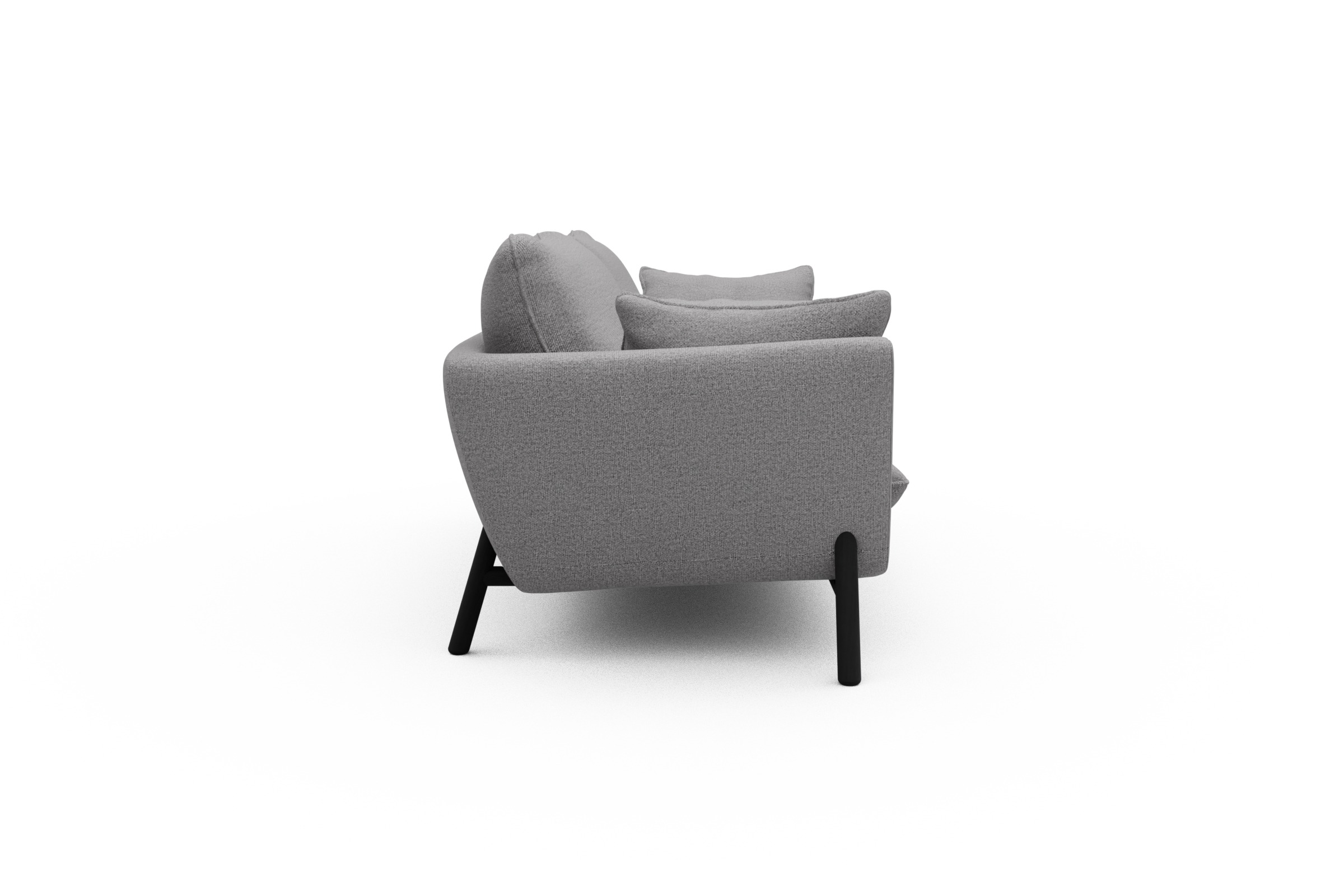 Sofa Emil 3-Sitzer Beinfarbe Eiche Schwarz Sama-Grey