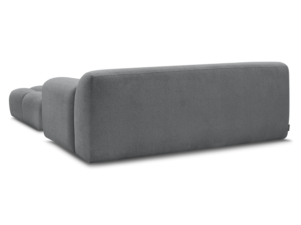 Bobochic Melisse Sofa 2-Sitzer mit Pouf Melange-Stoff Dunkelgrau