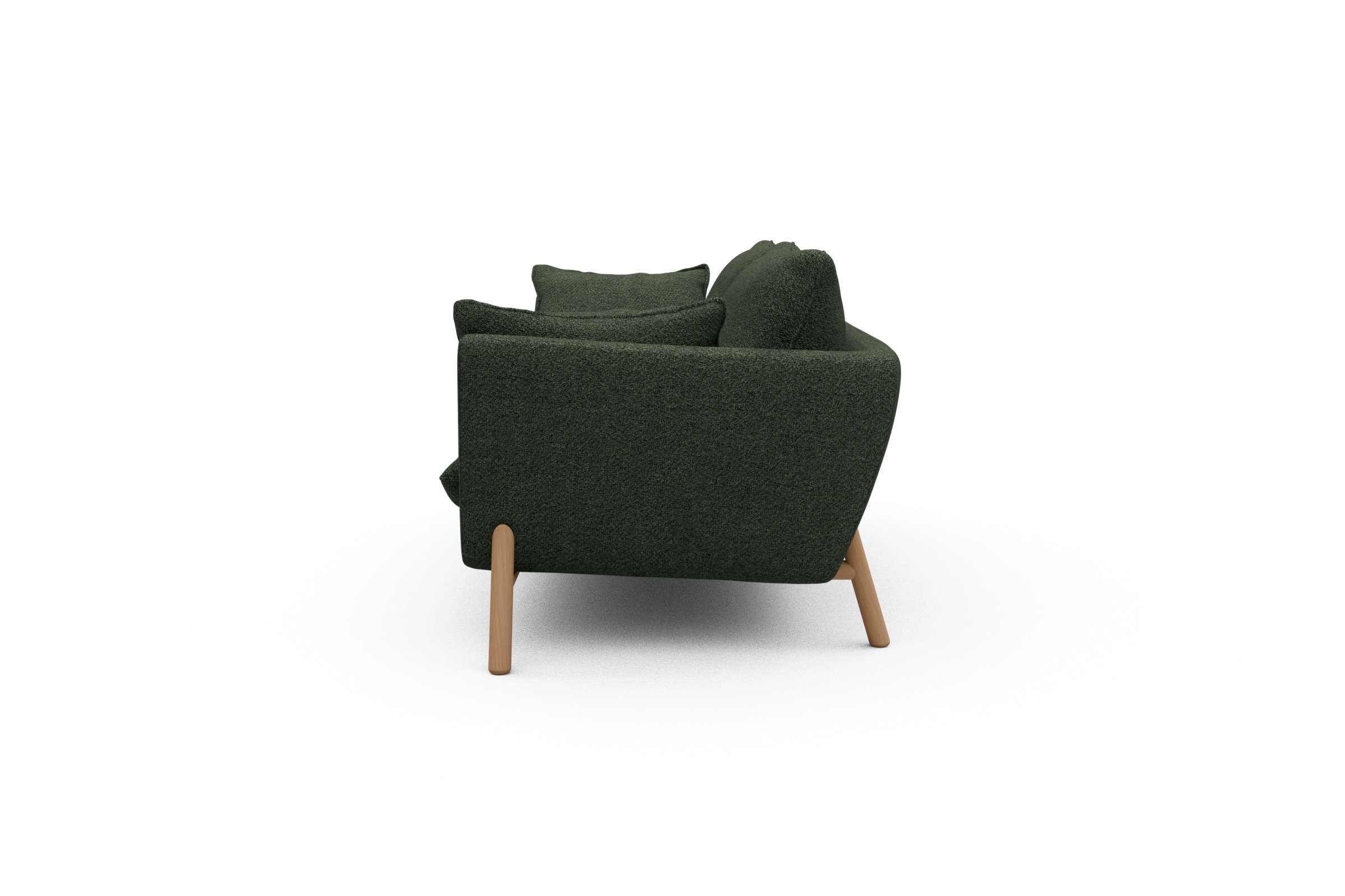 Sofa Emil 2-Sitzer Beinfarbe Eiche Natur Vanora-Deep-Green