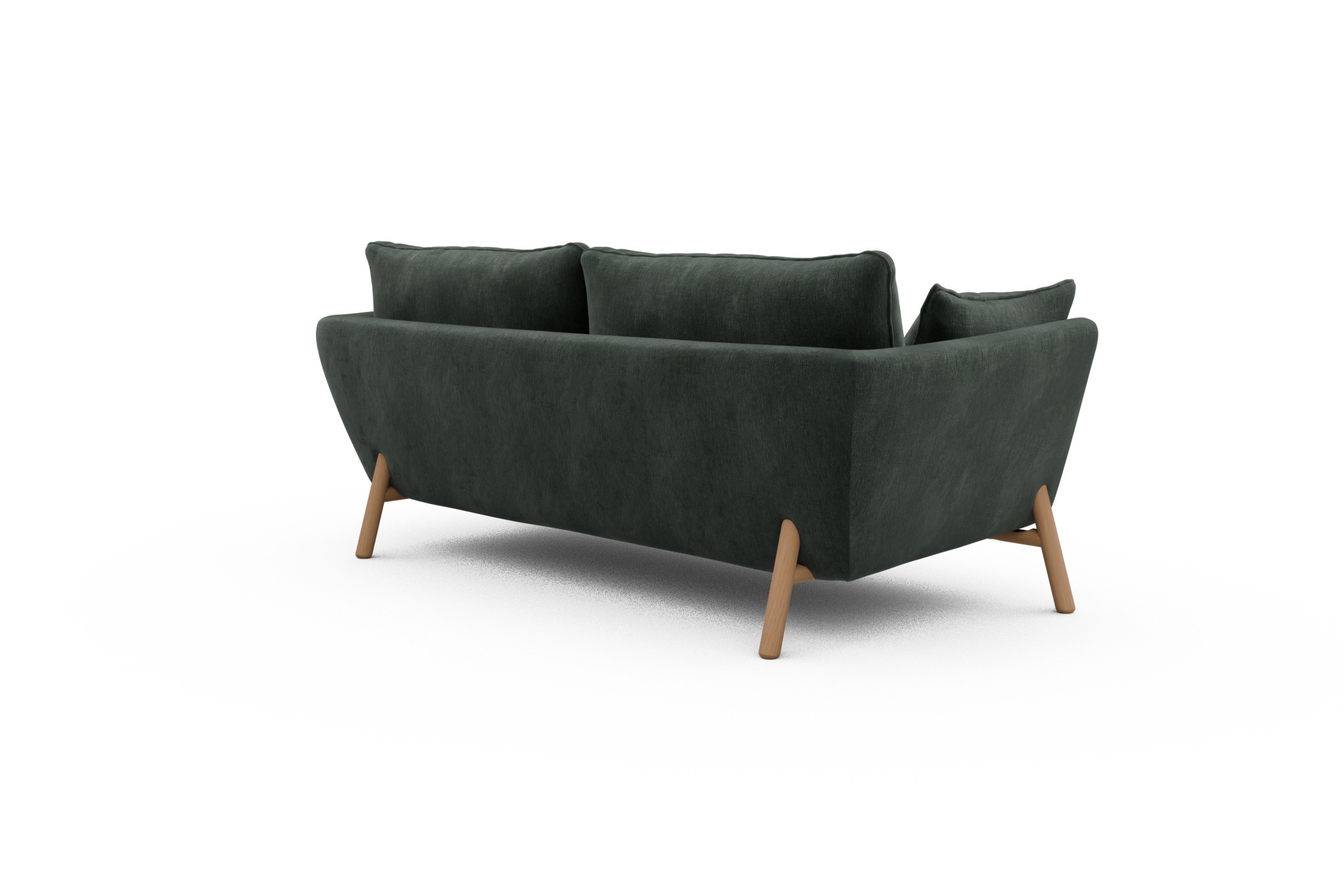 Sofa Emil 2-Sitzer Beinfarbe Eiche Natur Smooth-Laurel-Green