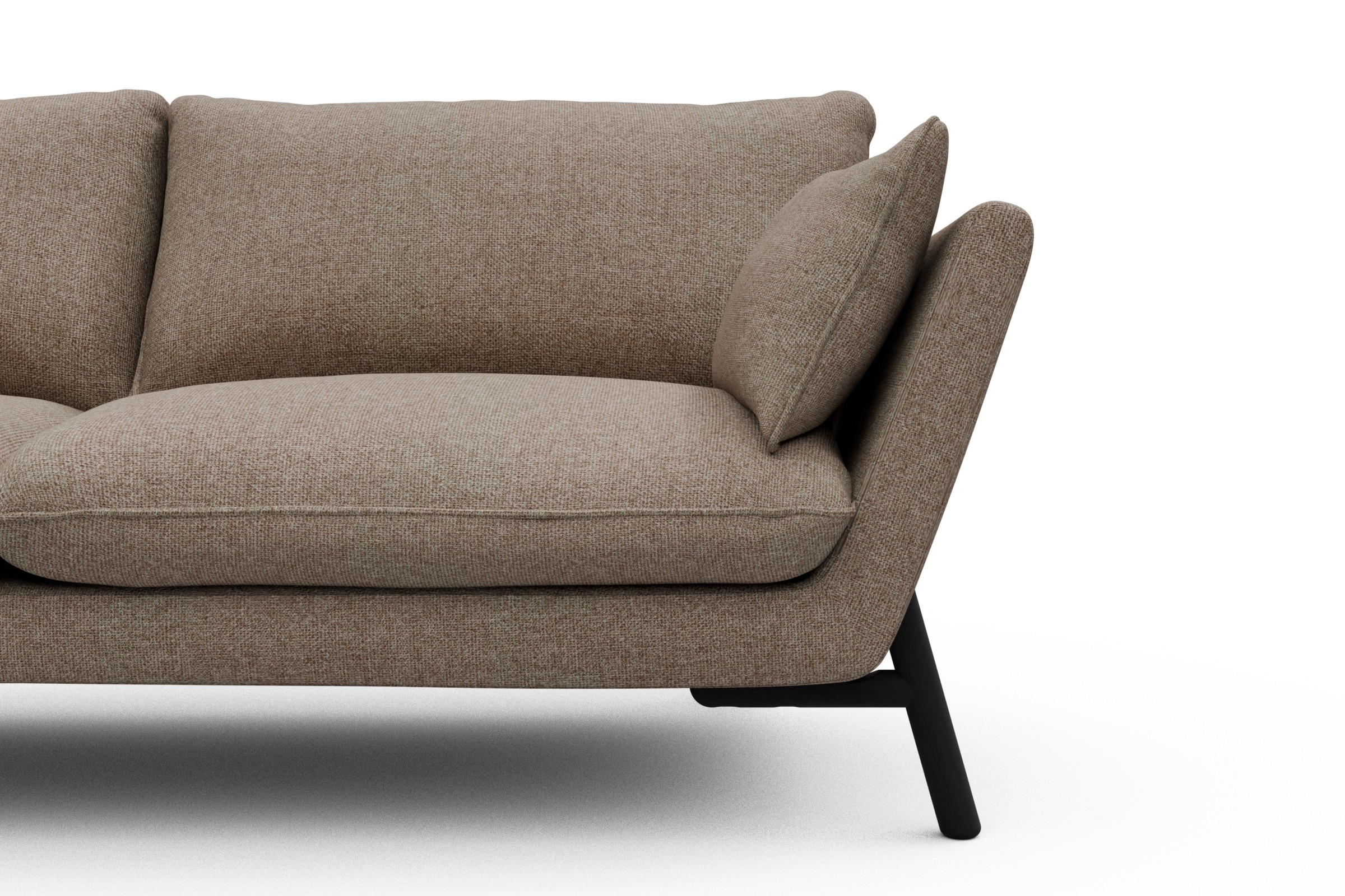 Sofa Emil 3-Sitzer Beinfarbe Eiche Schwarz Sama-Antelope