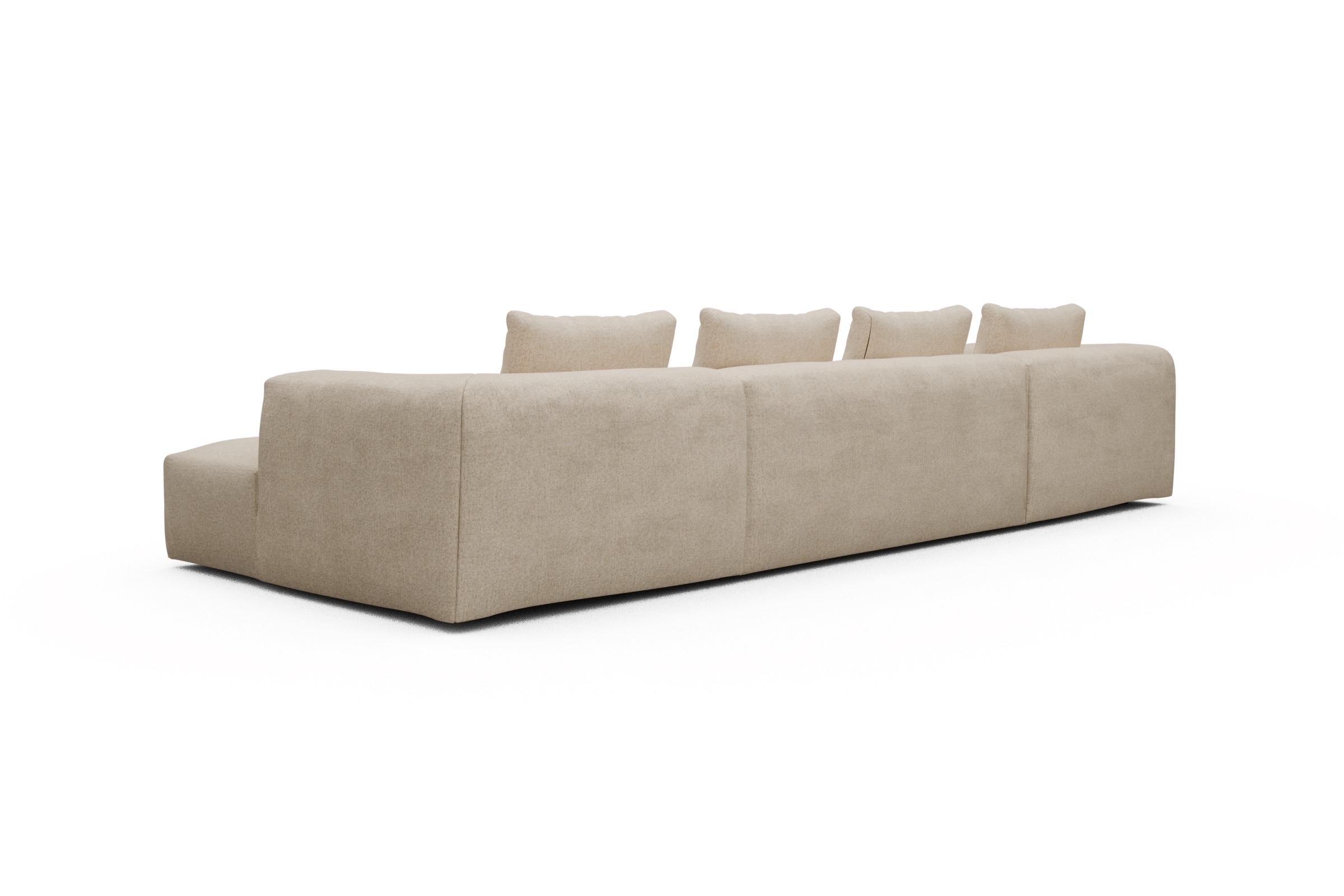 Wohnlandschaft Fred mit 2-Sitzer und Chaiselongue beidseitig Casone-Natural-Beige