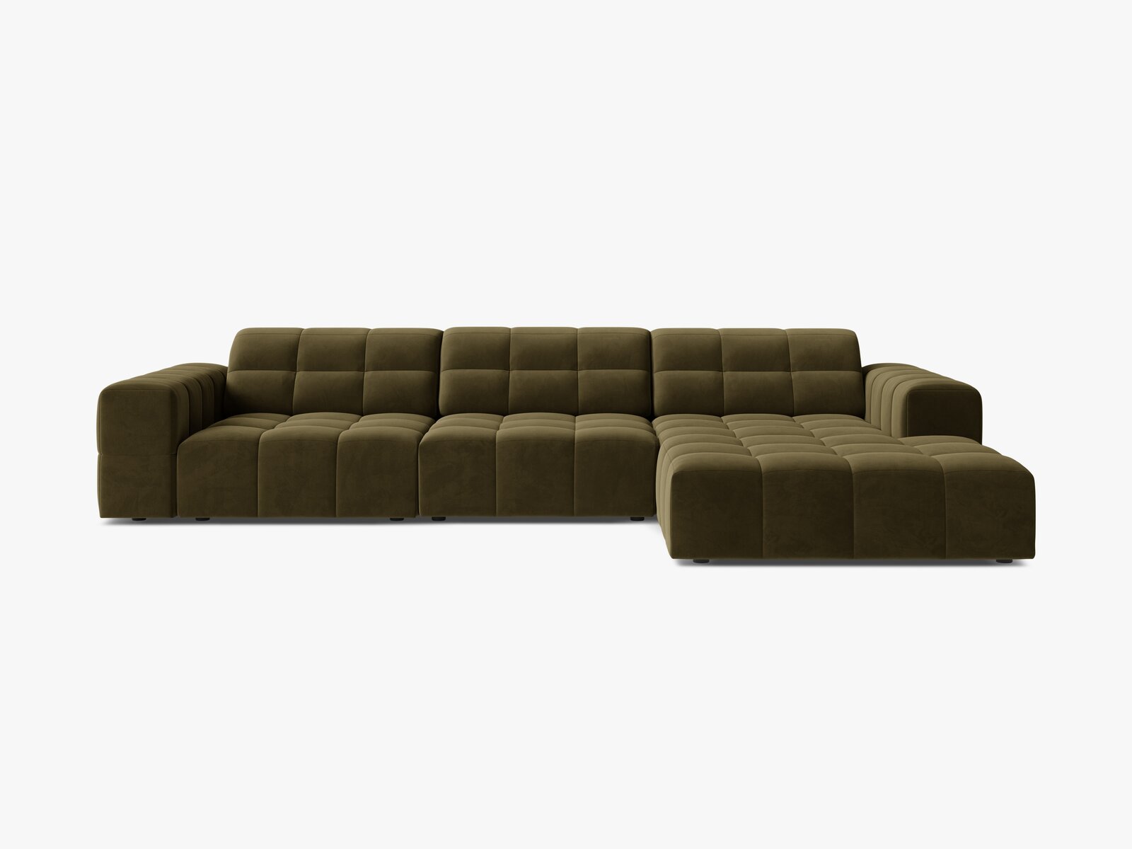 Micadoni Ecksofa Jennifer 4-Sitzer Rechts Samt Bluvel Grün
