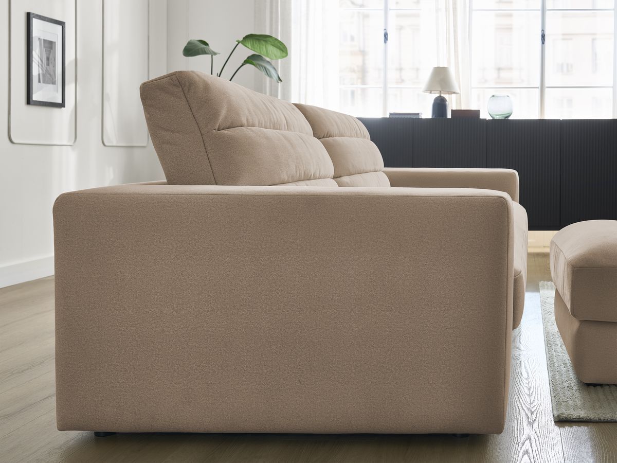 Bobochic Sierra Sofa 4-Sitzer mit Pouf Samt Taupe