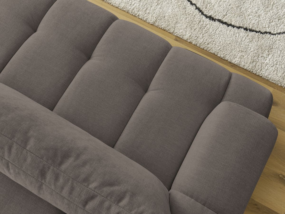 Bobochic Fuji Schlafsofa 3-Sitzer mit Bettkasten Stoff Taupe