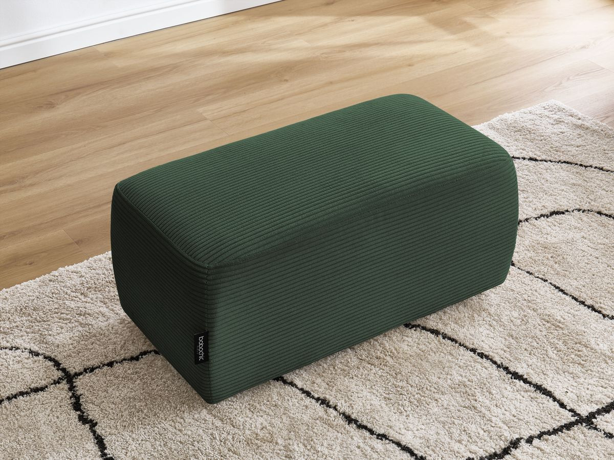 Bobochic Atilla Pouf Cordsamt Dunkelgrün