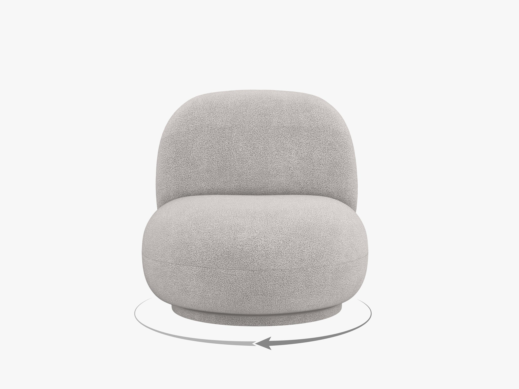 Micadoni Drehbarer Sessel Chuck Boucle Hellgrau