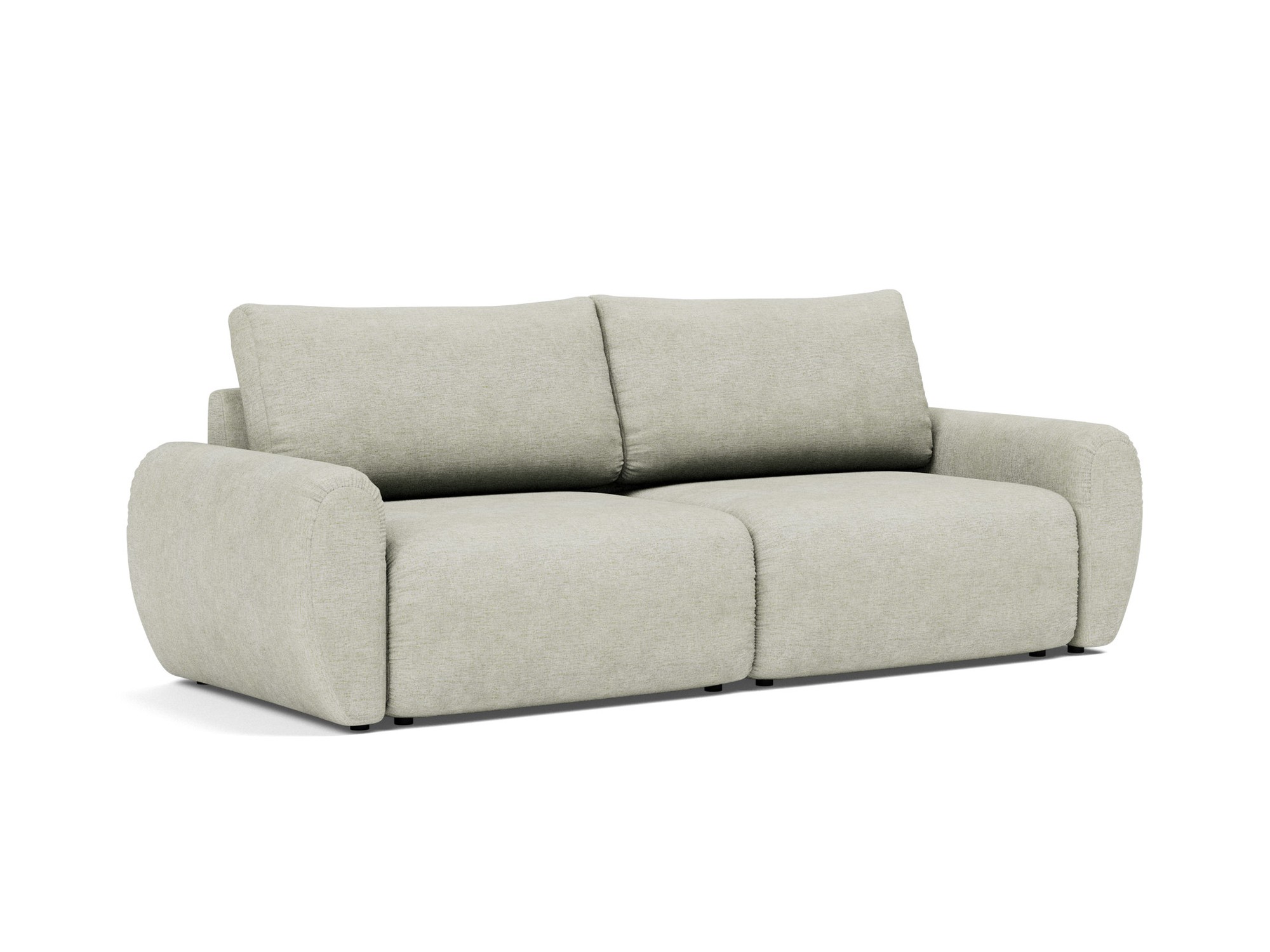Schlafsofa Norum mit Curve-Armlehnen Flachgewebe Avella 280-Sand
