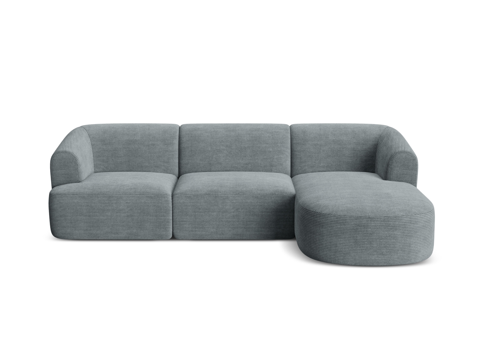 Cosmopolitan Design Ecksofa Campi 4-Sitzer Kord Lincoln D Dunkelgrau Melange Rechts
