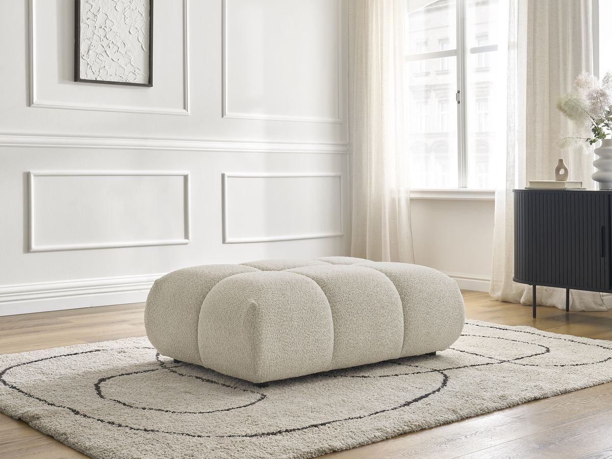 Bobochic Alya Pouf Bouclé-Stoff Beige