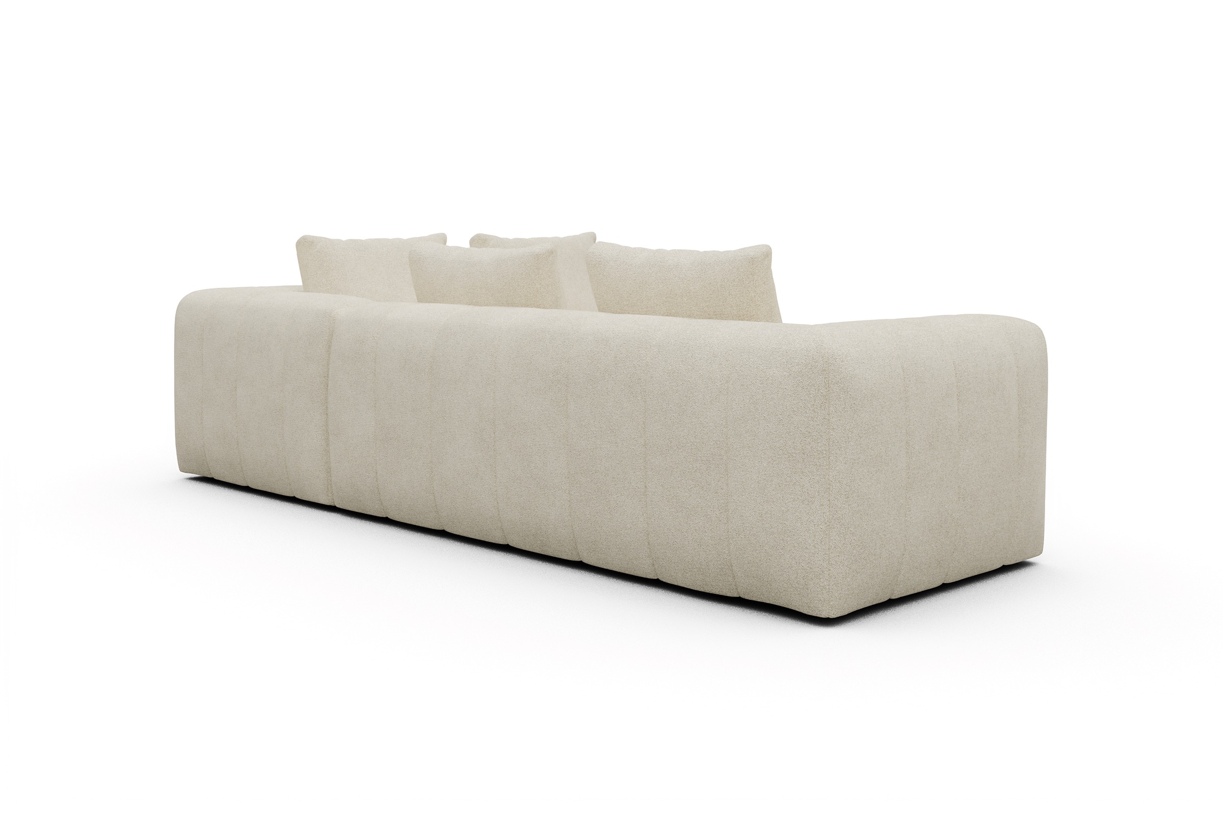 Ecksofa Hugo 2x 2,5-Sitzer Armlehne links Boucle-Off-White
