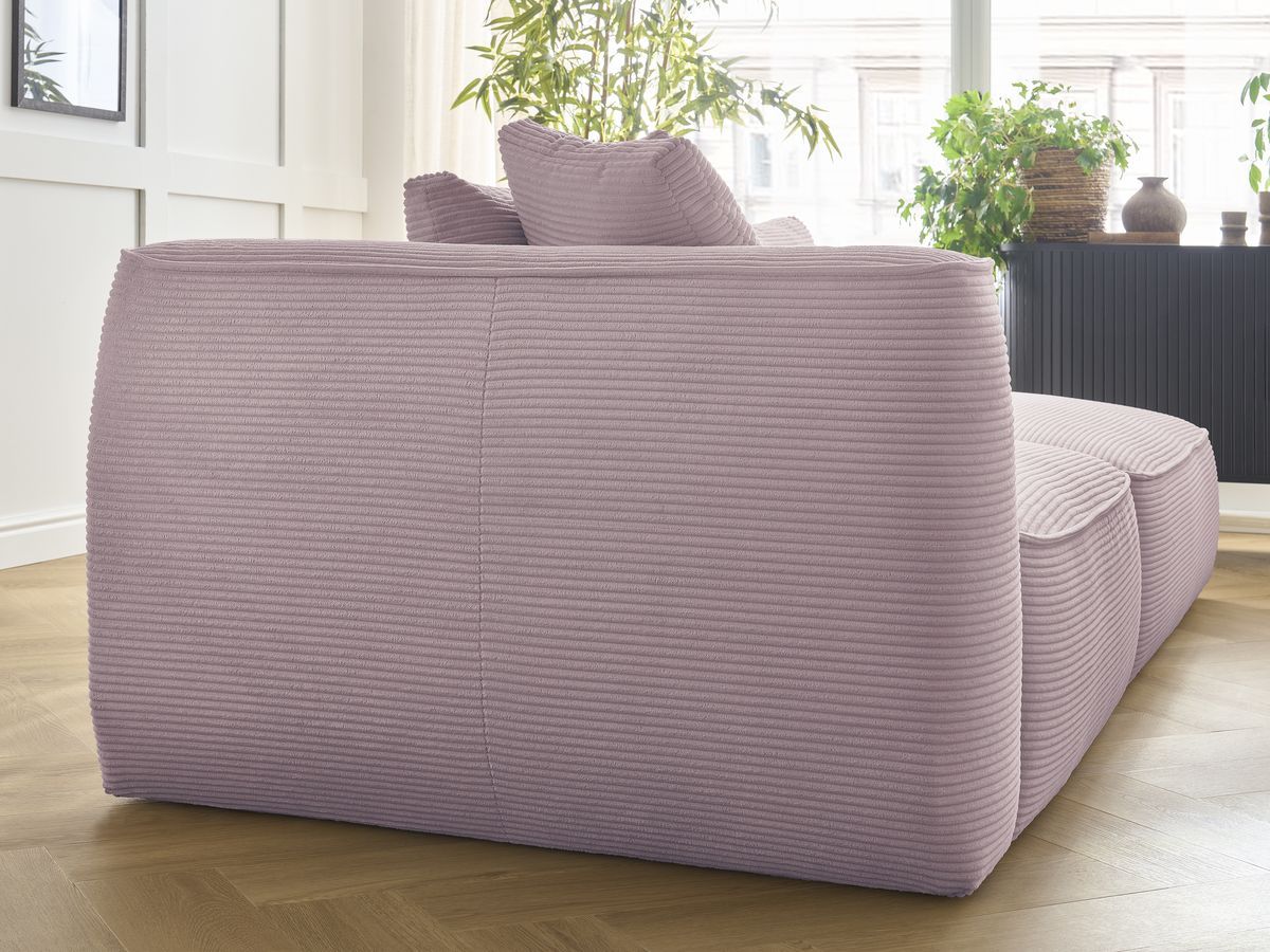Bobochic Leopold Sofa 4-Sitzer mit Pouf Cordsamt Violett Armlehne links