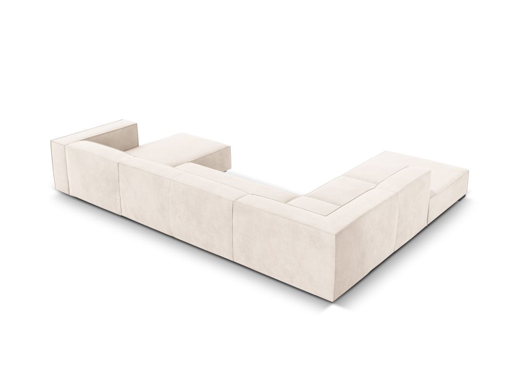 Cosmopolitan Design Panoramasofa Turin 6-Sitzer 365 cm Strukturierter Stoff Rosario Helles Beige Links