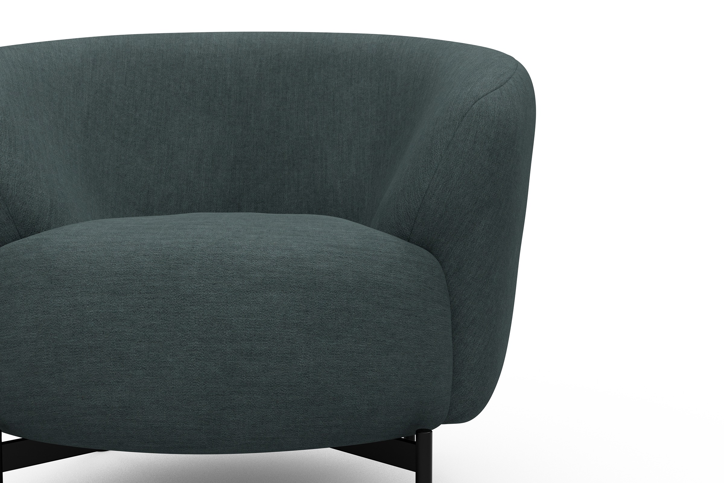 Sessel Ronda X-Metallgestell Schwarz Vivus-Blue