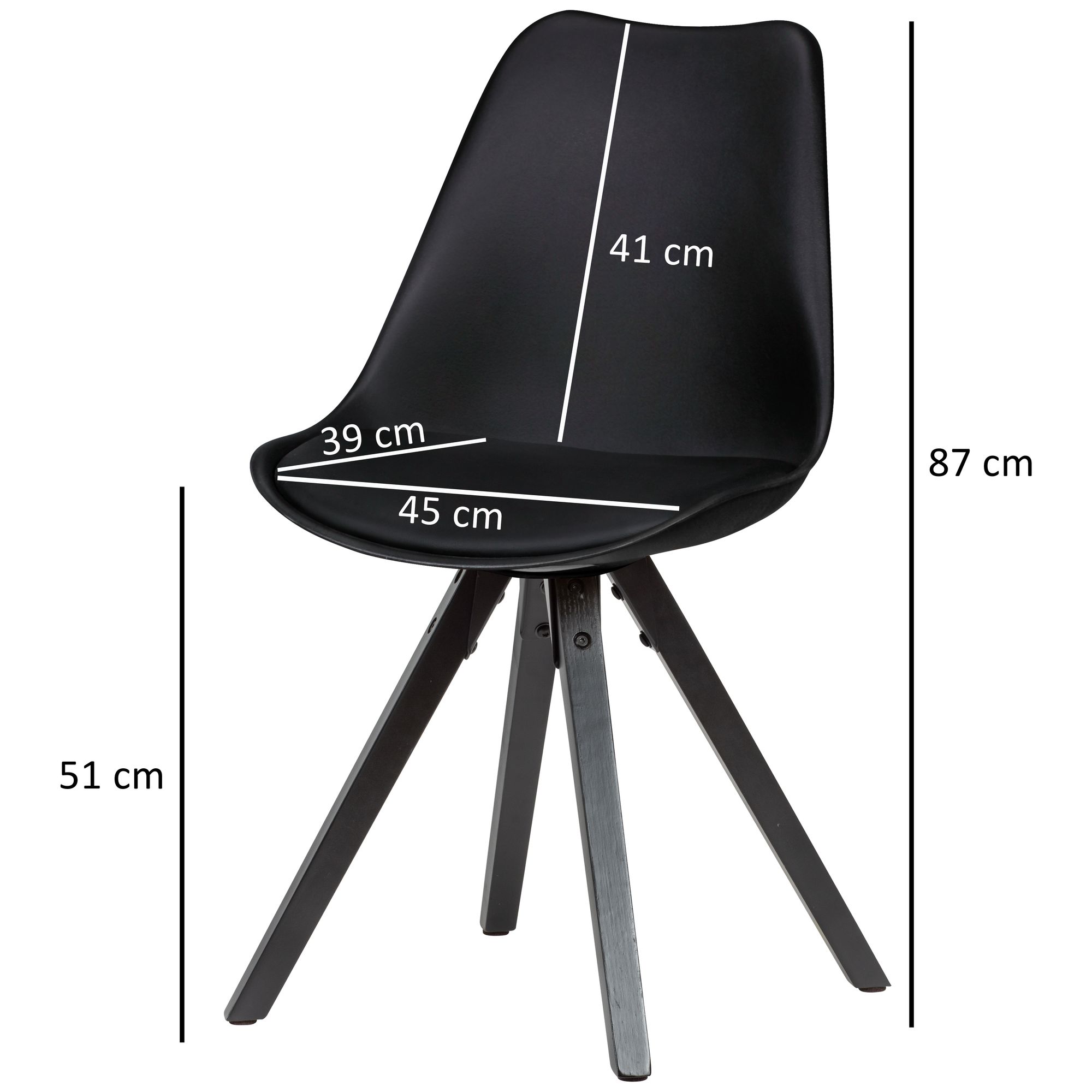 Esszimmerstuhl Vamdrup Kunstleder Schwarz 49 × 52 × 87 cm