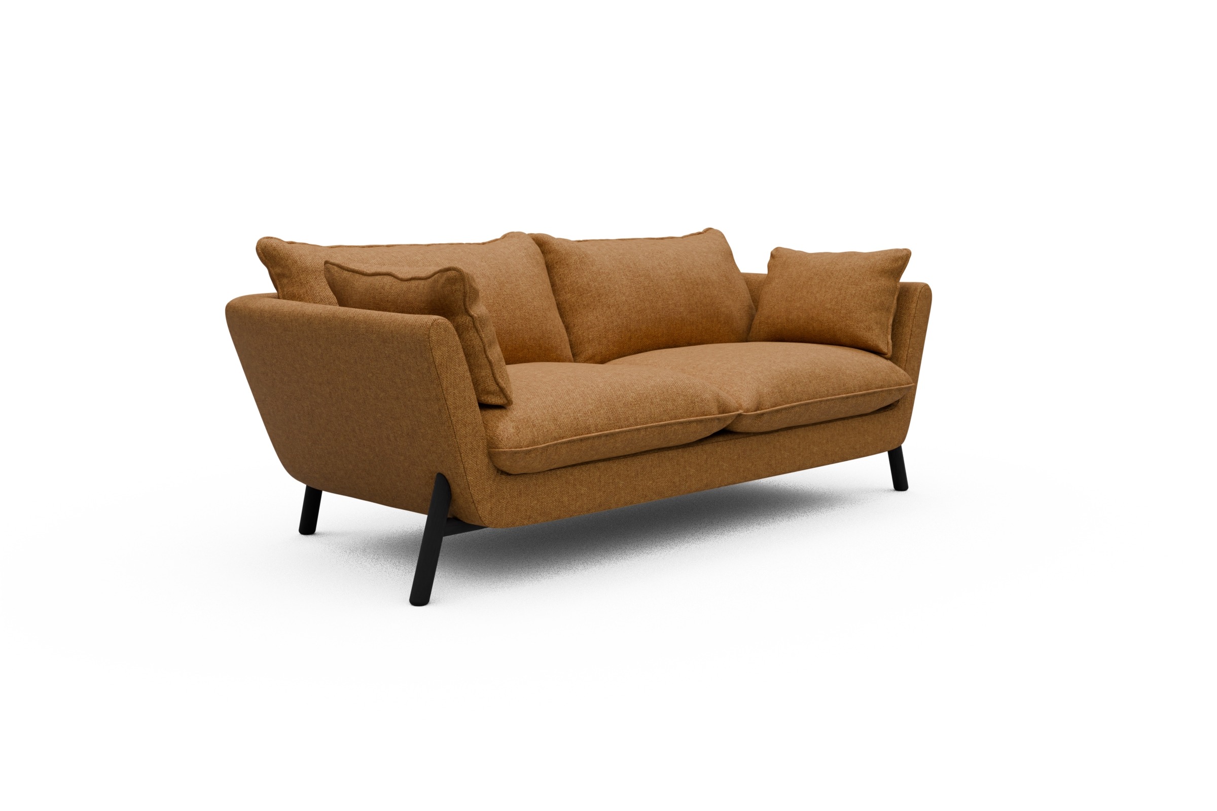 Sofa Emil PREMIUM 2-Sitzer Beinfarbe Eiche Schwarz Sama-Curcama
