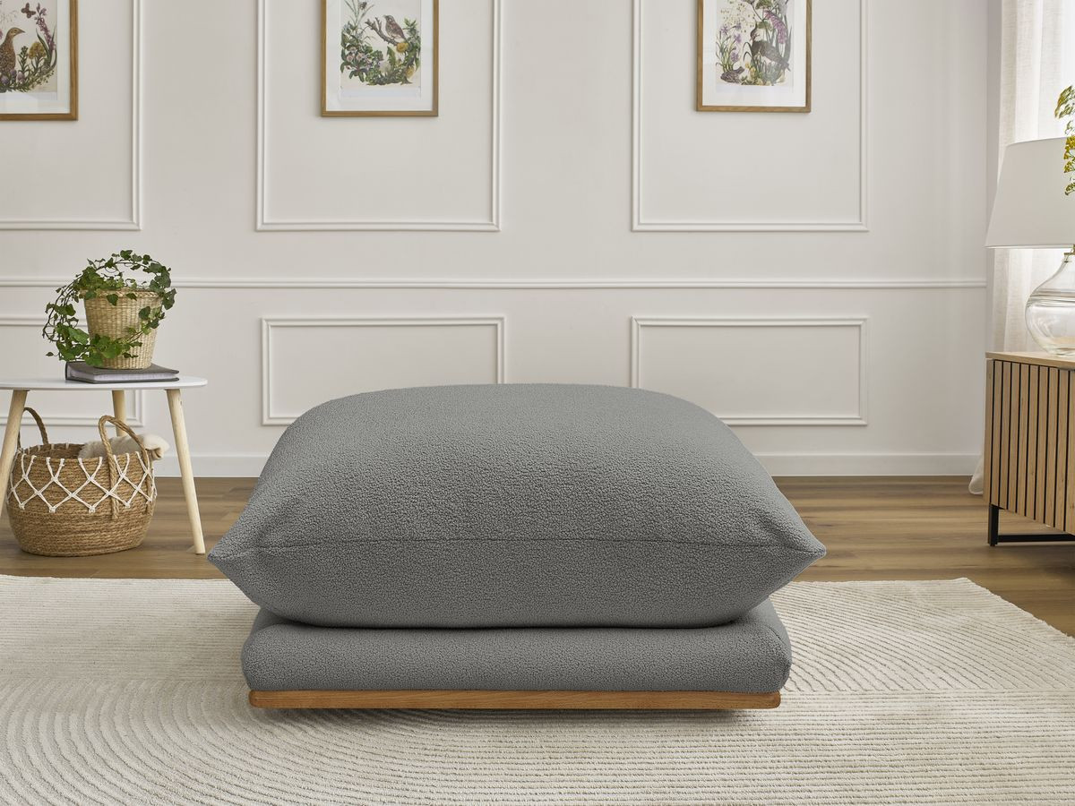 Bobochic Ernest Pouf Bouclé-Stoff Dunkelgrau