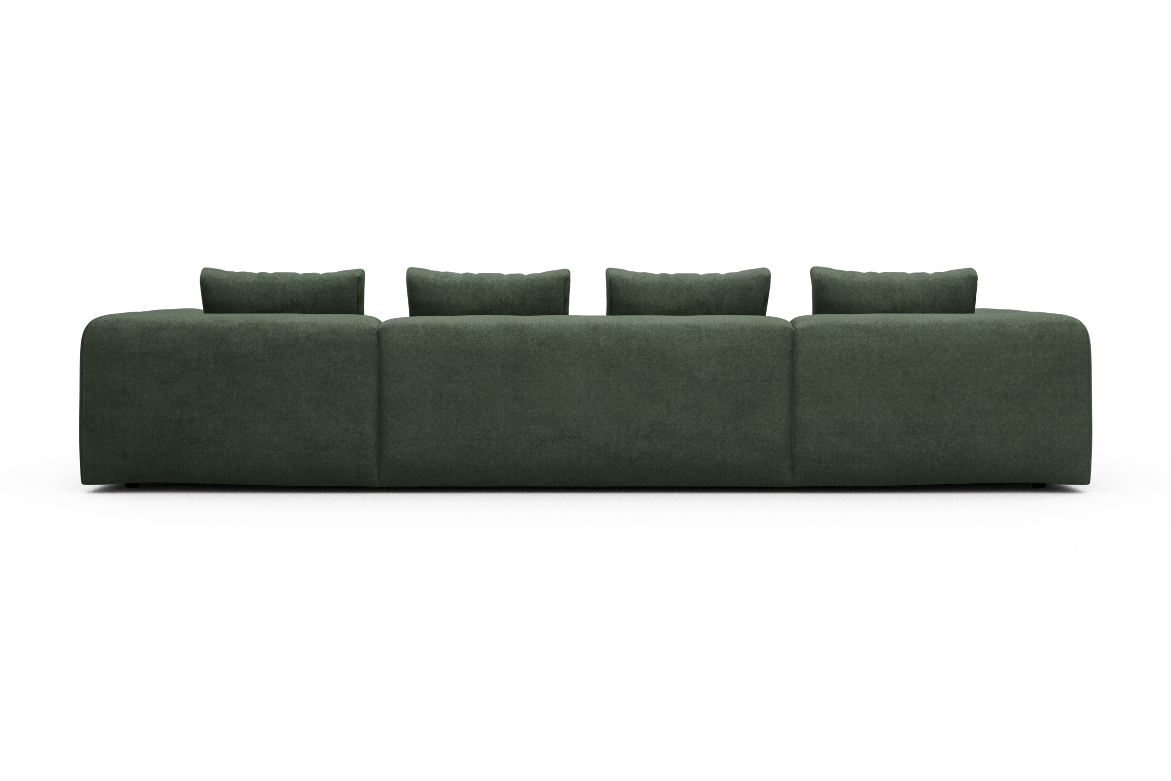 Wohnlandschaft Fred mit 2-Sitzer und Chaiselongue beidseitig Casone-Forest-Green