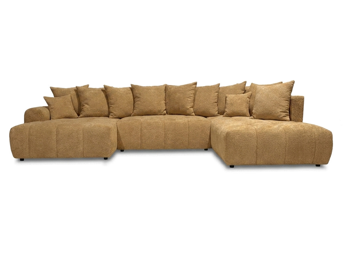 Bobochic Roxelane Wohnlandschaft Bouclé-Stoff Gelb Ecke rechts