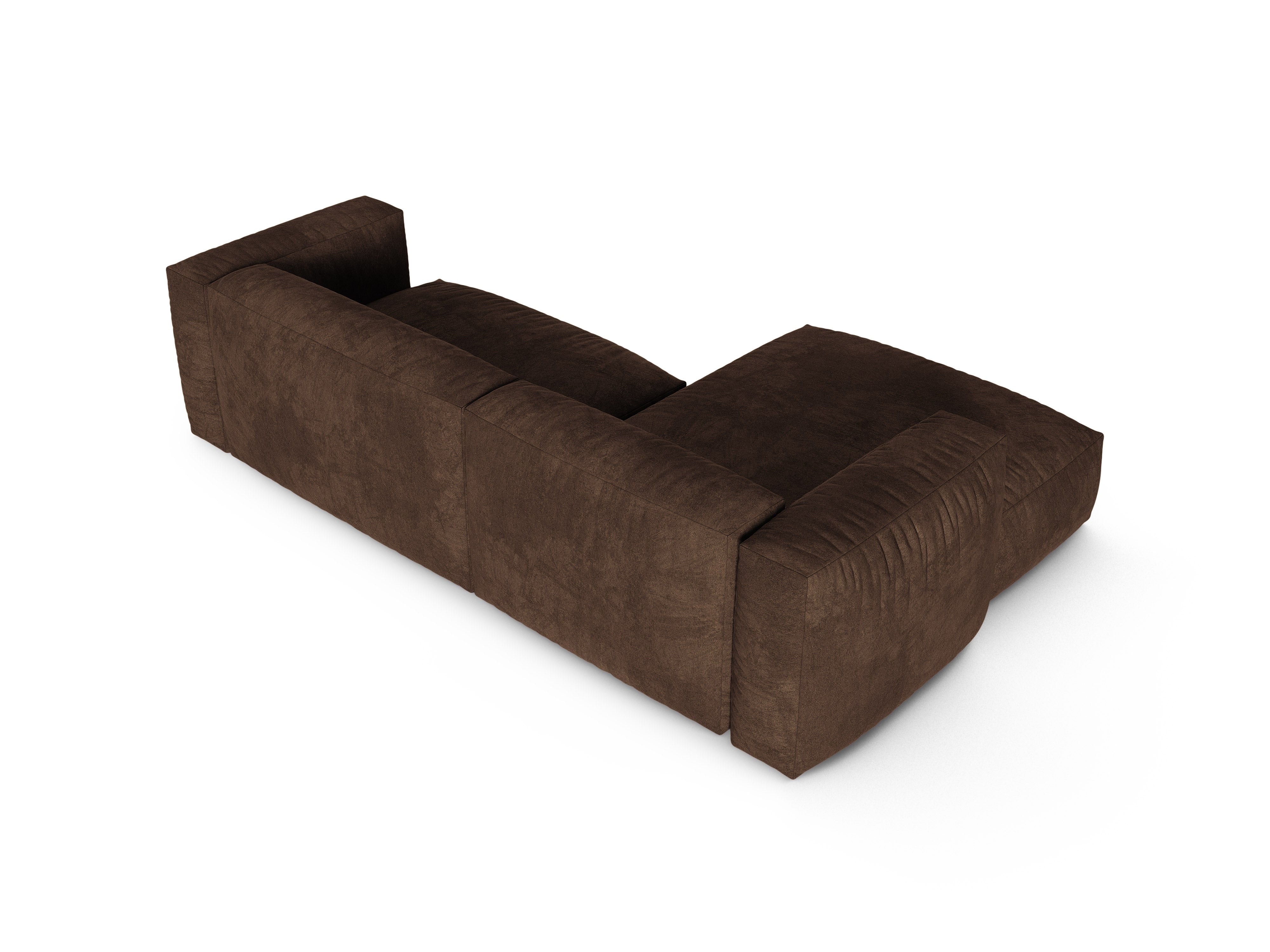 Micadoni Ecksofa Martina 2-Sitzer 90cm Sitztiefe Samt Vogue Schokolade Links