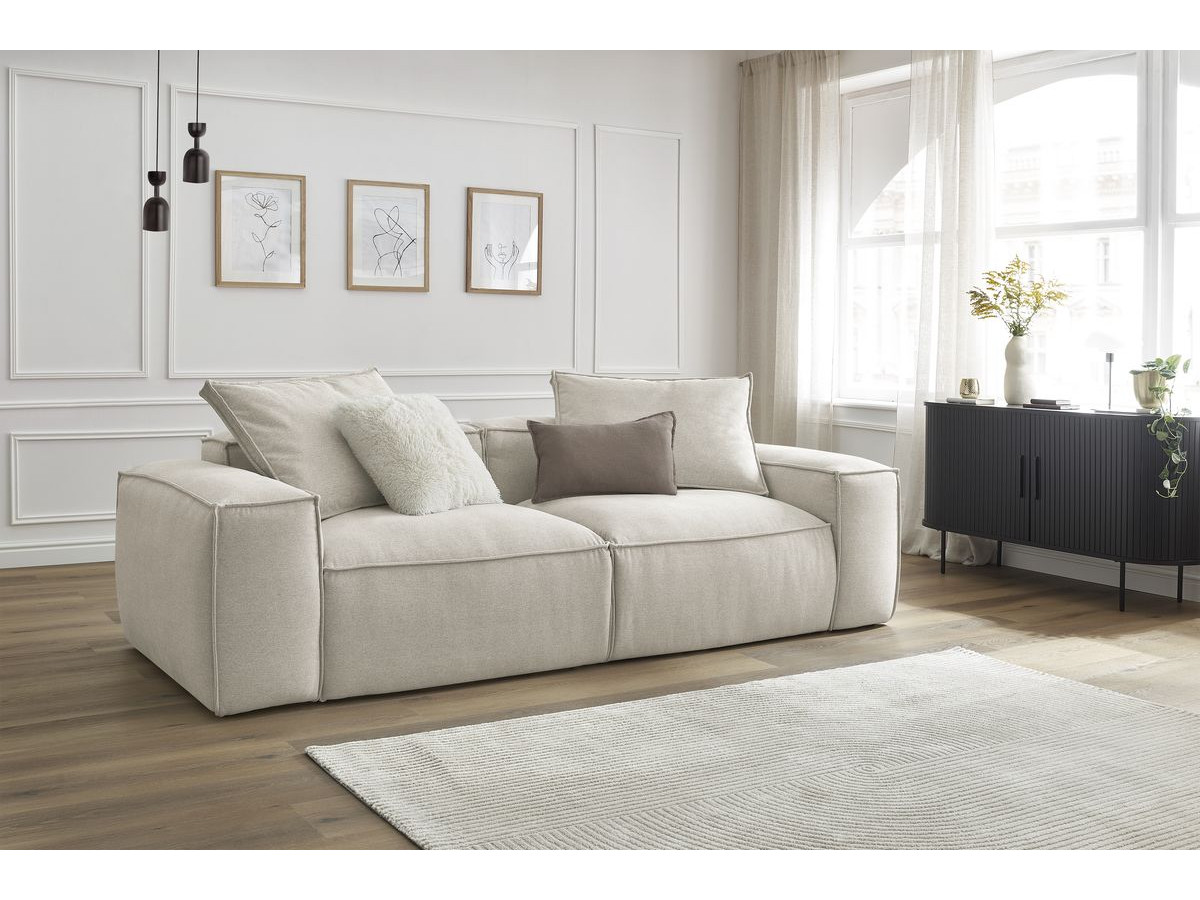 Bobochic Boheme Sofa 3-Sitzer Melange-Stoff Beige