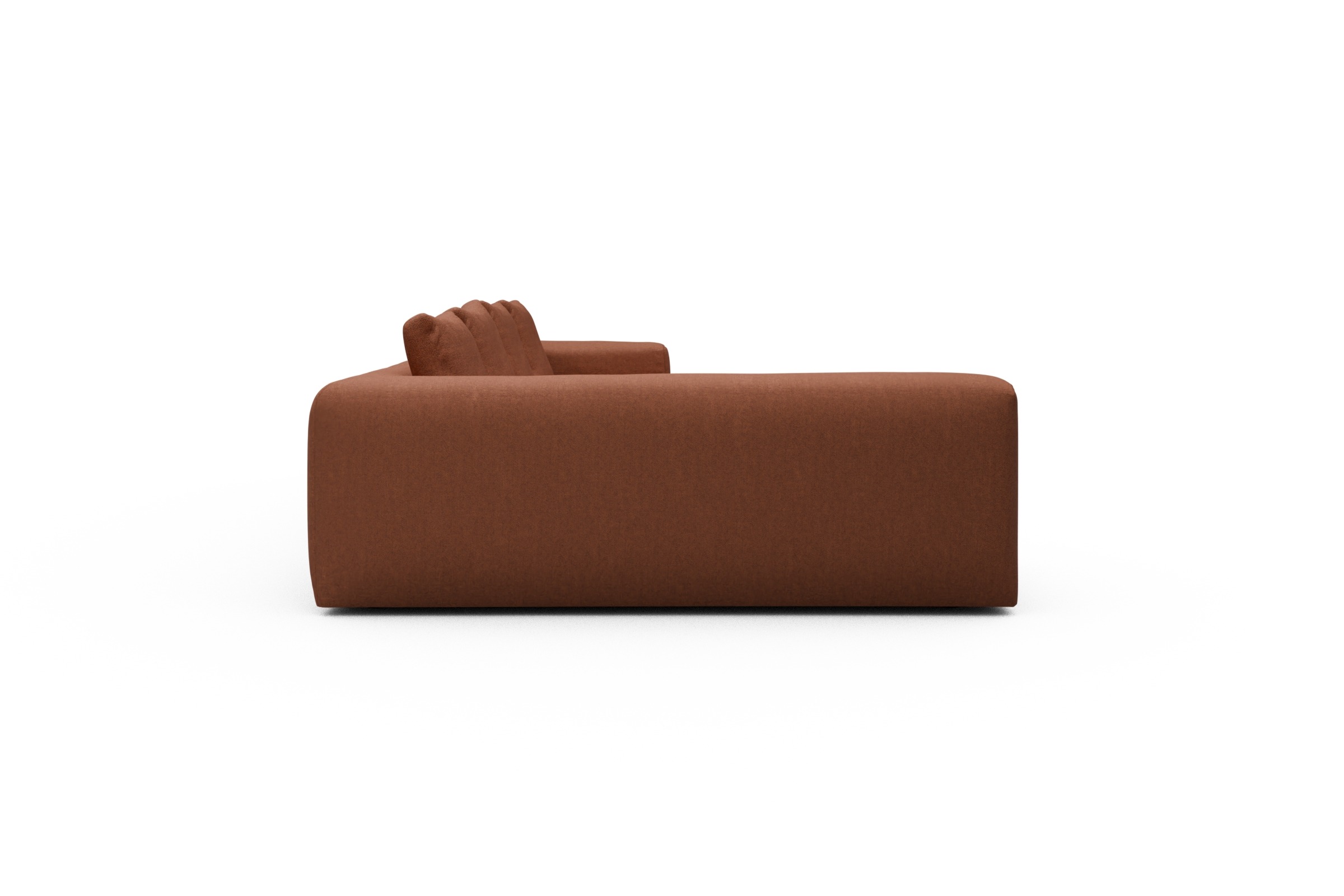 Wohnlandschaft Fred Chaiselongue rechts mit 2-Sitzer und lange Armlehne links Weda-Rust