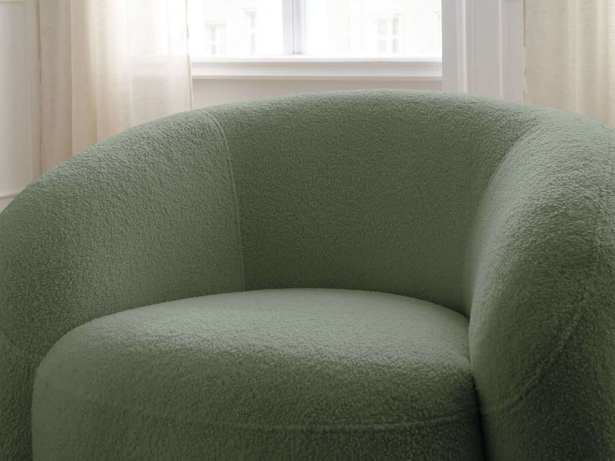 Bobochic Elina Sessel Bouclé-Stoff Grün