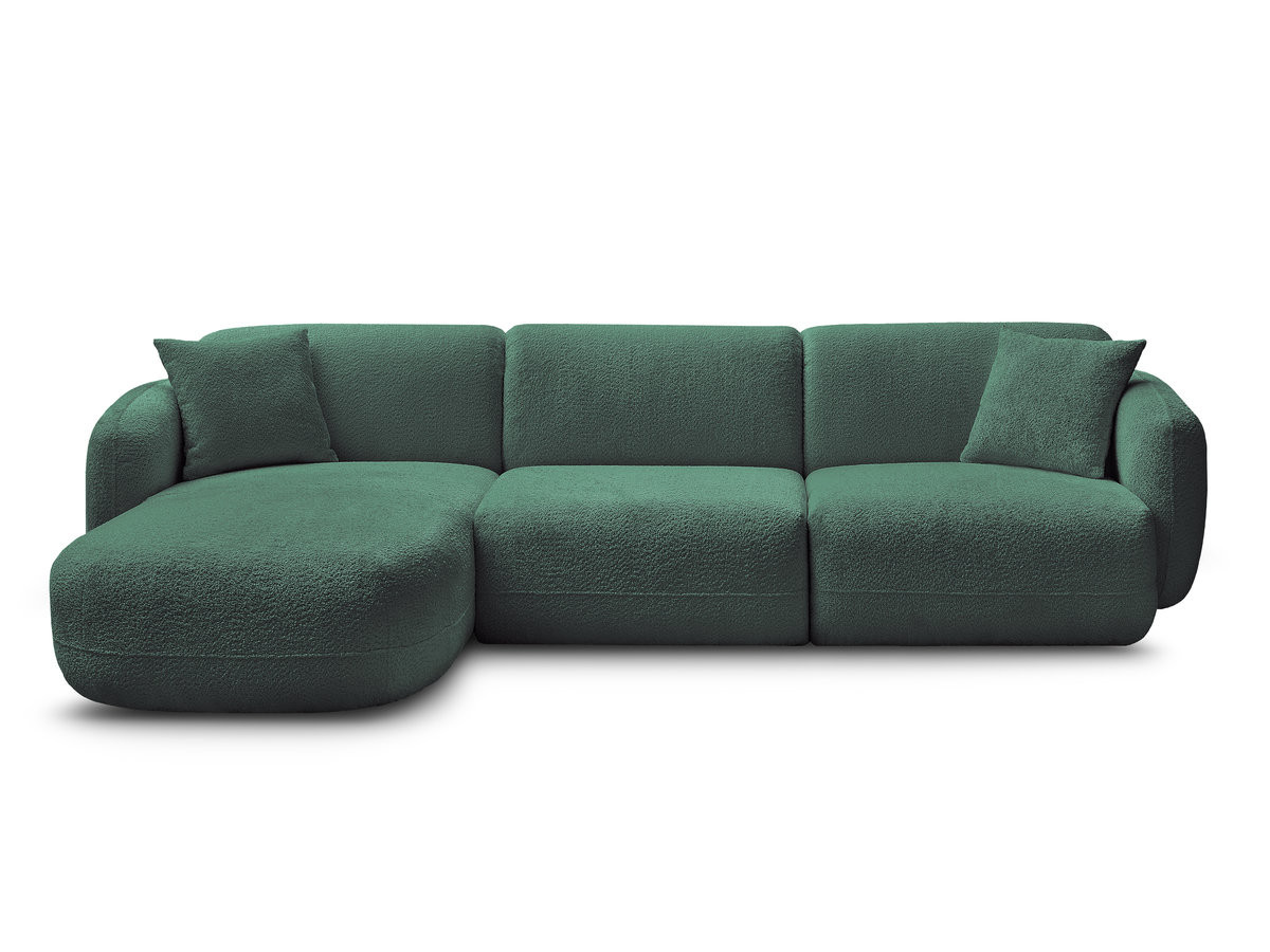 Bobochic Anda Ecksofa 292 × 163 cm Chenille Dunkelgrün Ecke links