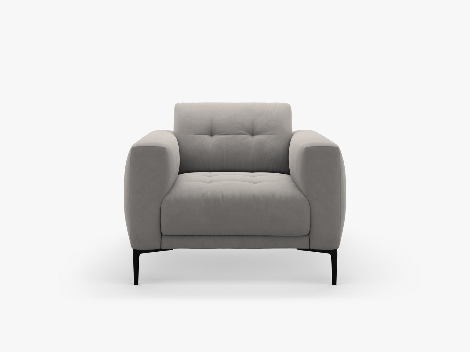Micadoni Sessel Bemy 1-Sitzer Samt Grau