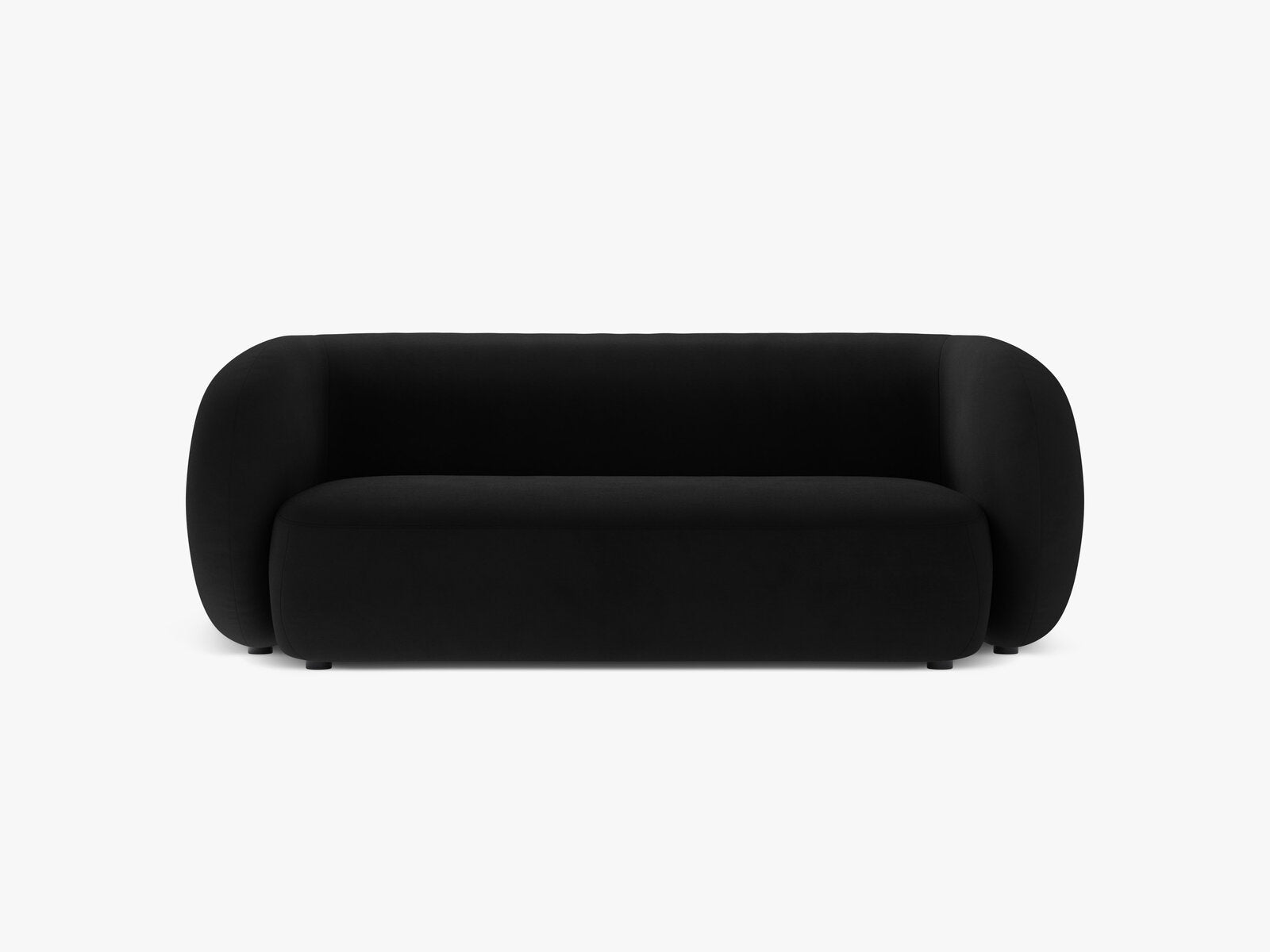 Micadoni Sofa Kate 2-Sitzer Samt Salvador Schwarz