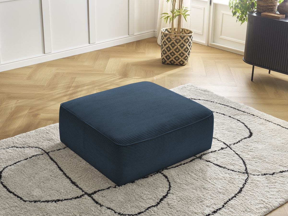 Bobochic Leopold Pouf Cordsamt Dunkelblau
