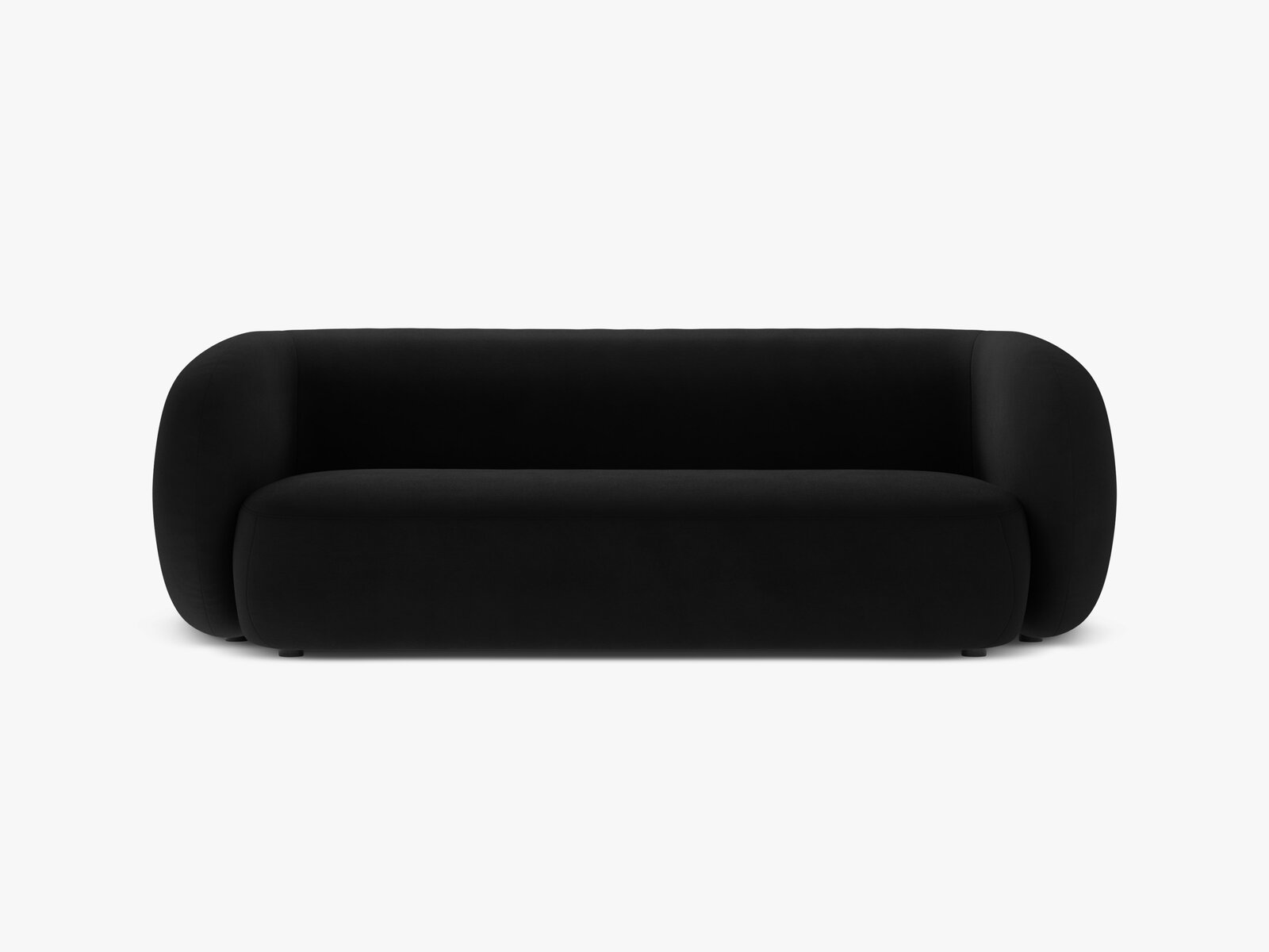 Micadoni Sofa Kate 3-Sitzer Samt Salvador Schwarz
