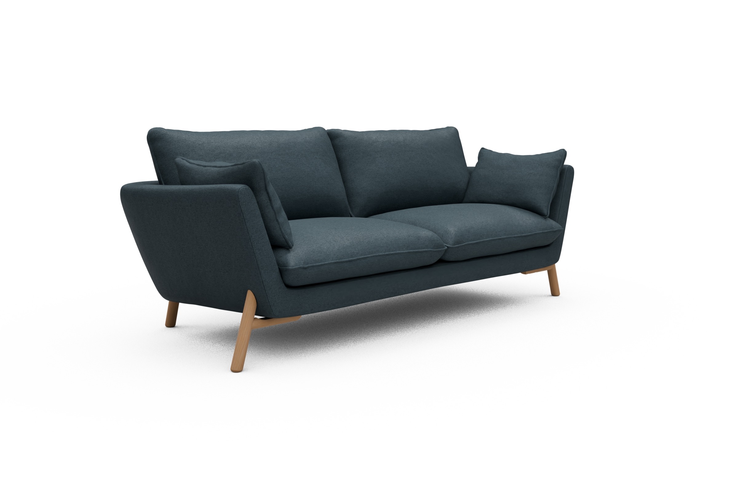 Sofa Emil 3-Sitzer Beinfarbe Eiche Natur Denari-Royal-Blue