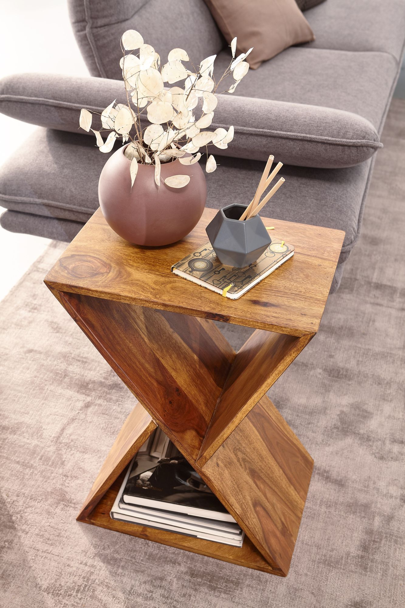 Beistelltisch Fugloy Massivholz Braun 43 × 30 × 60 cm