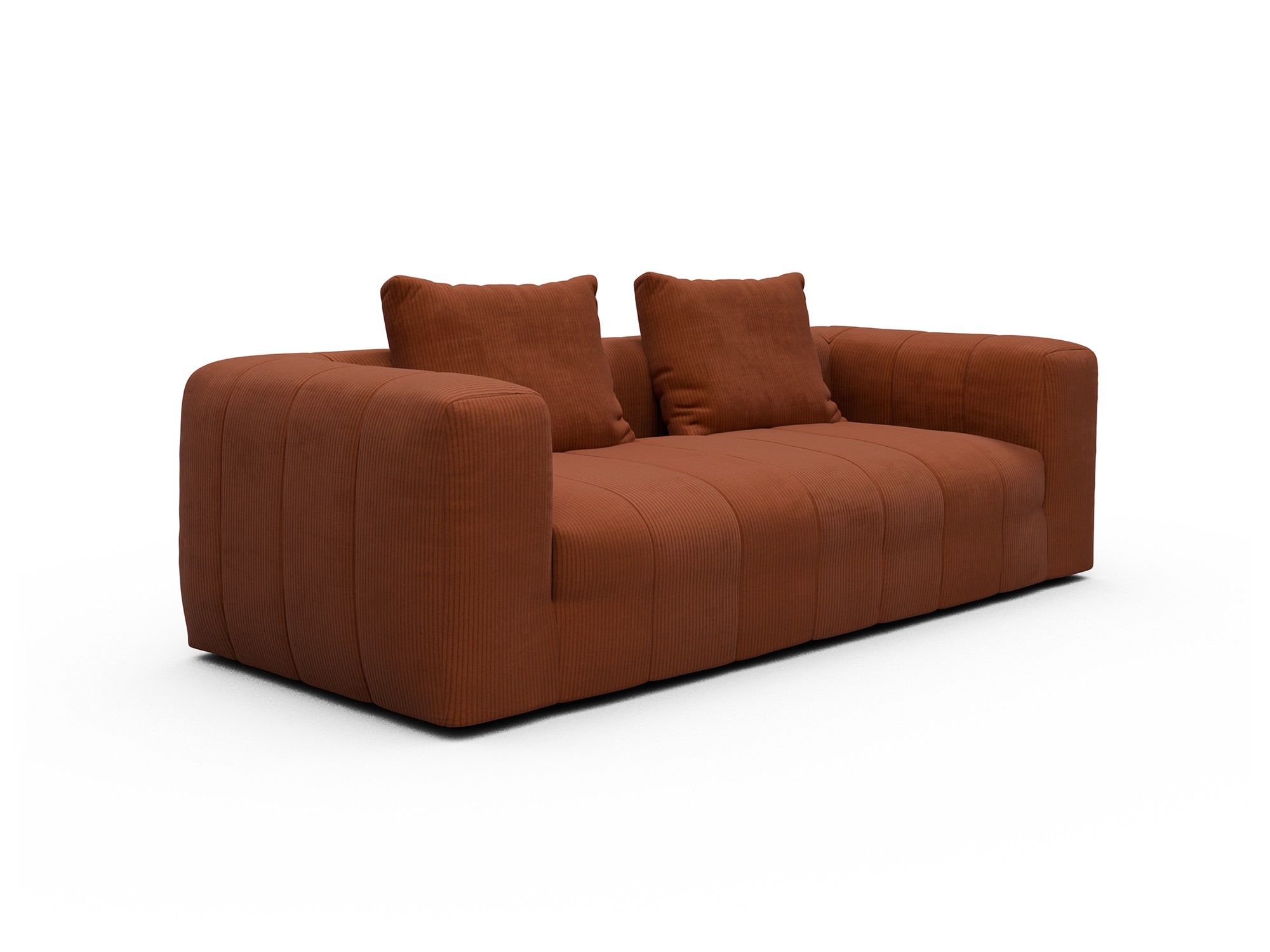 Hugo 3-Sitzer Corduroy-Burnt-Orange moebelfaktor