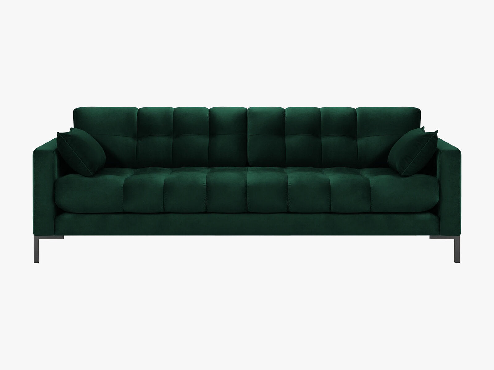 Micadoni Sofa Mamaia 4-Sitzer Samt Bluvel Flaschengrün schwarze Beine