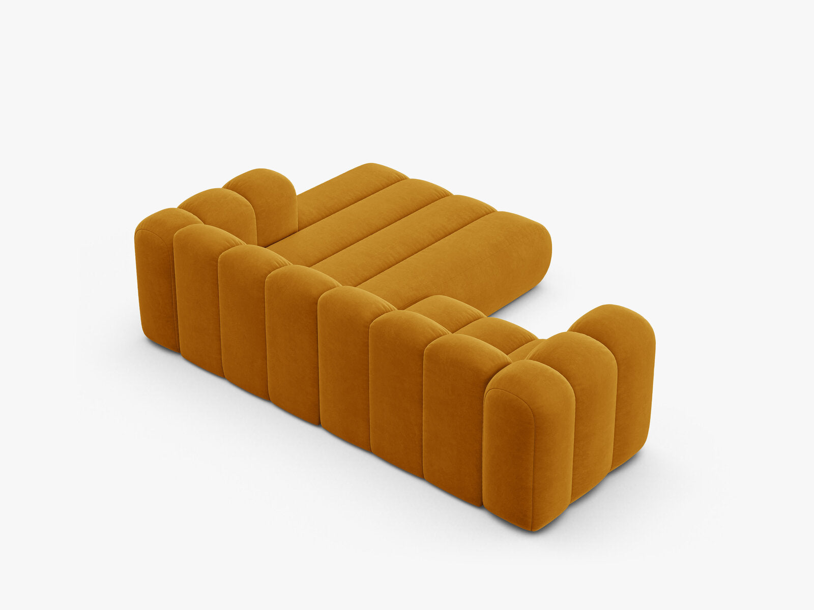 Micadoni Modulares Ecksofa Lupine 3-Sitzer Rechts Samt Salvador Gelb