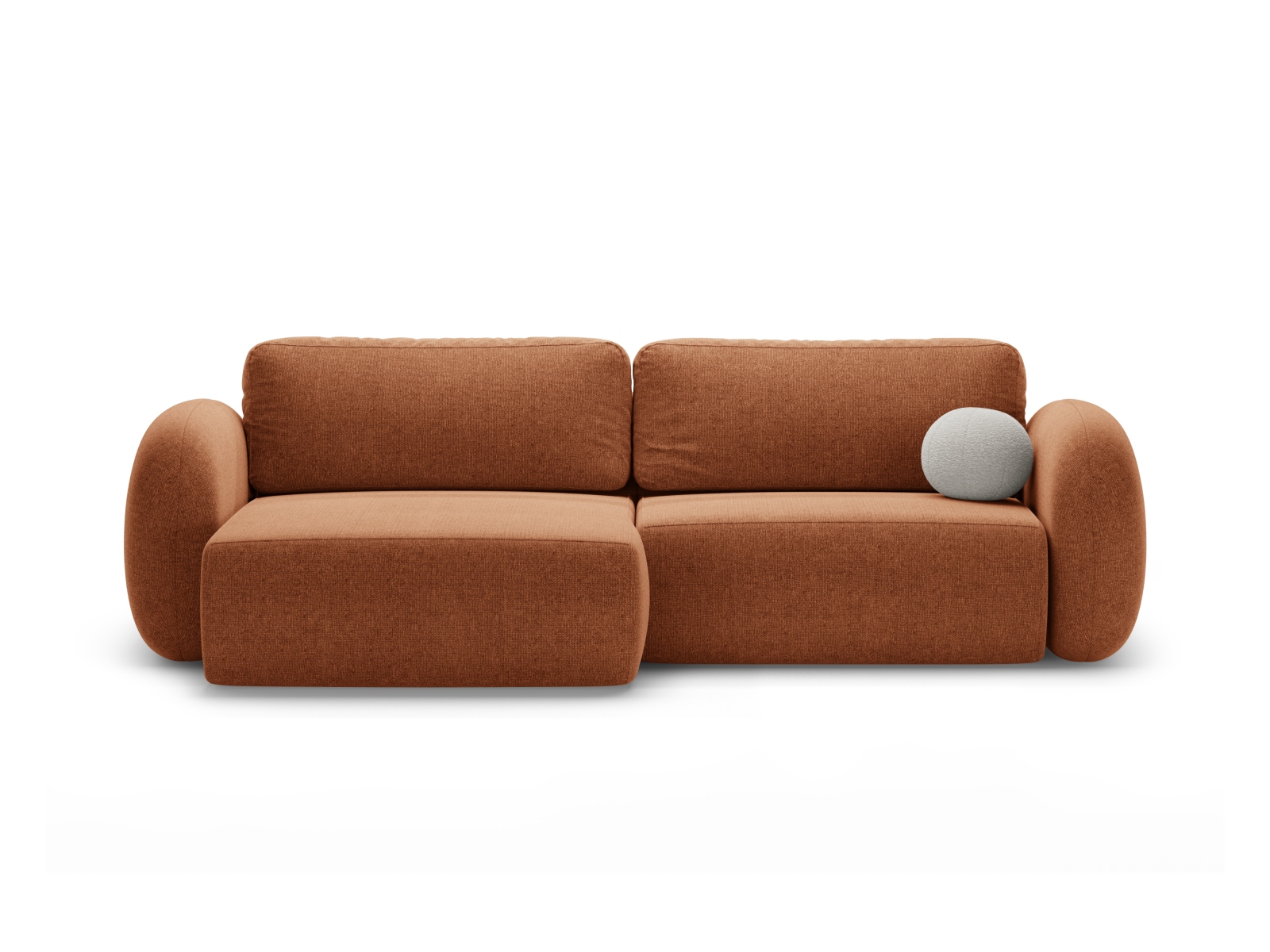 Cosmopolitan Design Wendbares Ecksofa Tonale 4-Sitzer mit Schlaffunktion und Bettkasten Chenille Eden Ziegel
