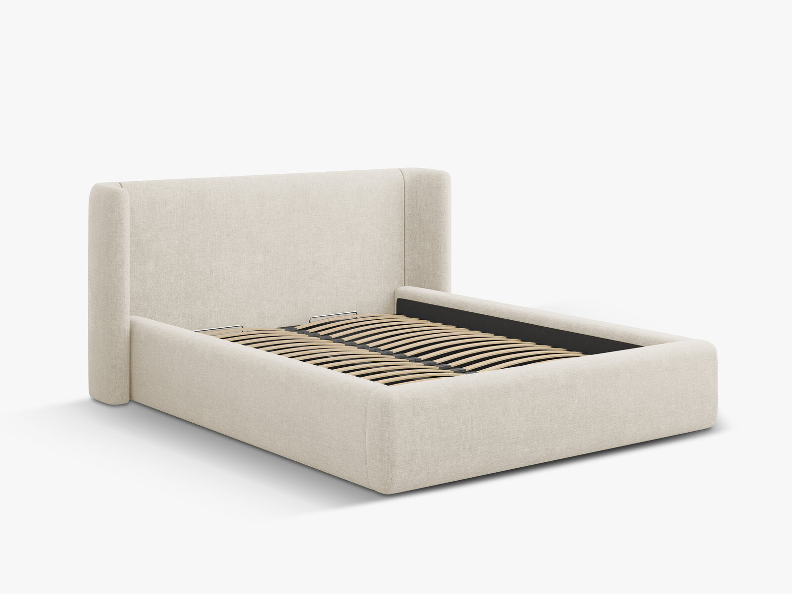 Micadoni Bett Jolene Strukturierter Stoff Wind Helles Beige