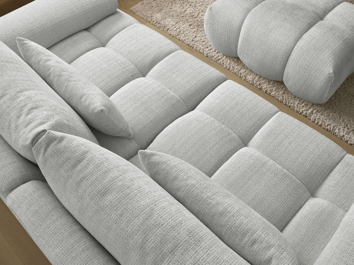 Bobochic Ivane Sofa 4-Sitzer Strukturstoff Hellgrau