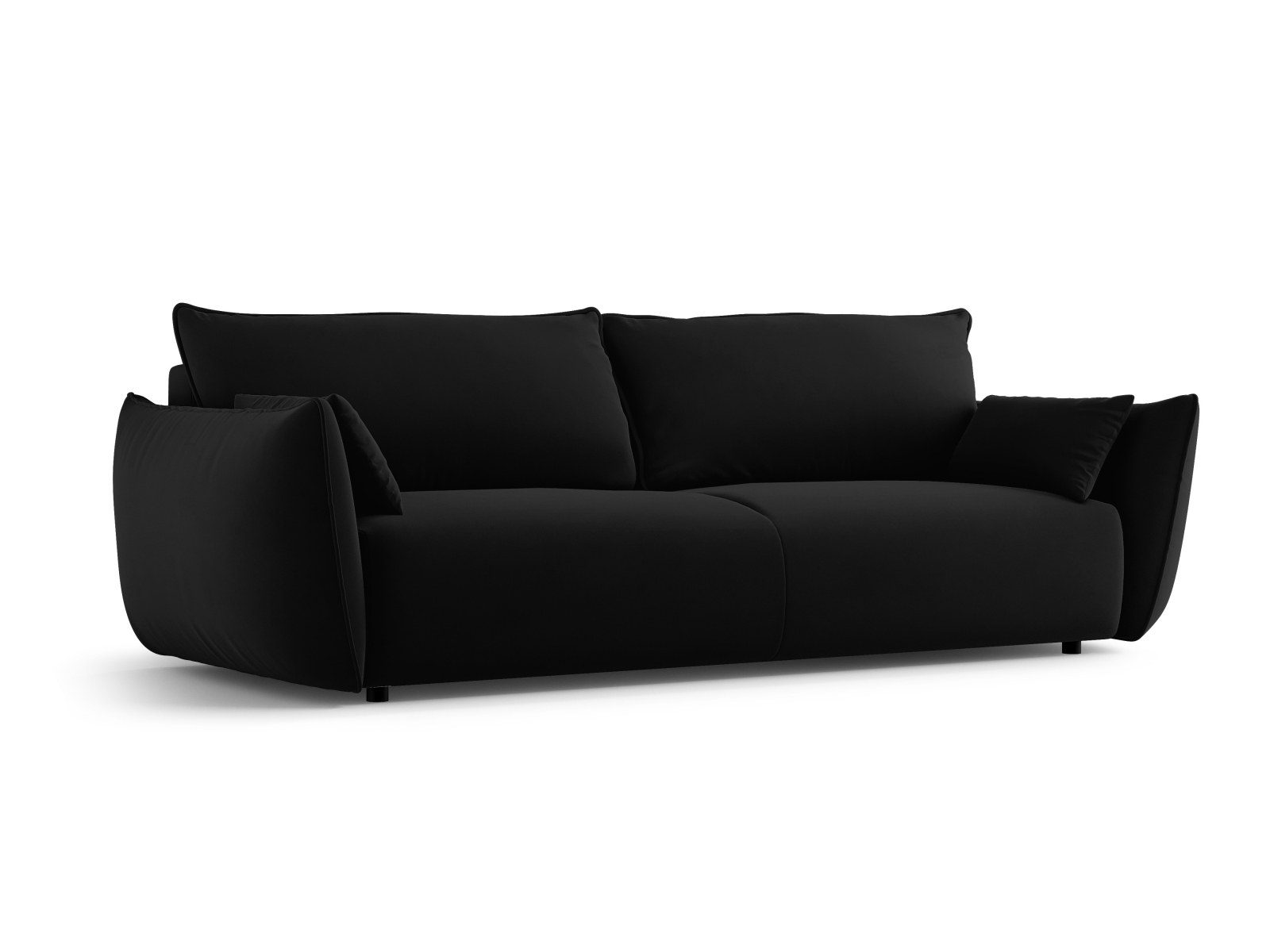 Cosmopolitan Design Schlafsofa Matera 3-Sitzer mit Bettkasten Samt Salvador Schwarz