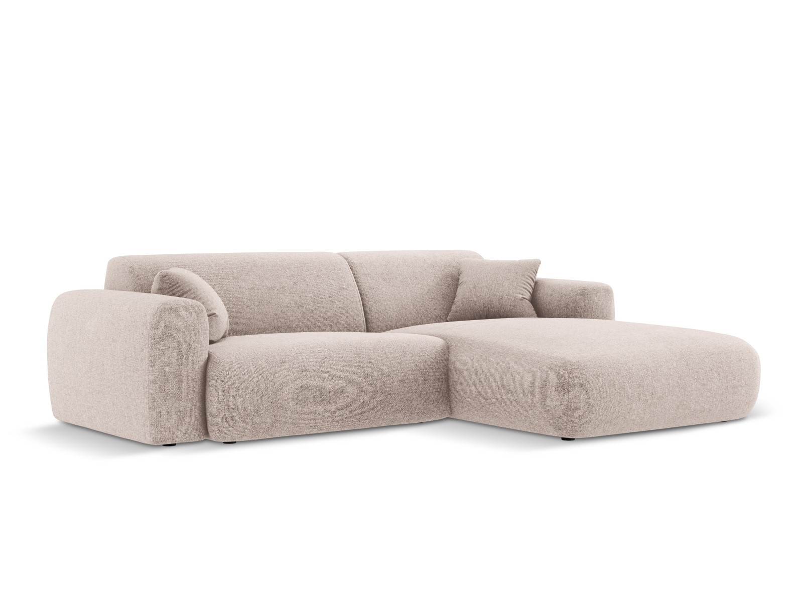 Cosmopolitan Design Ecksofa Nolio 4-Sitzer kleine Version Chenille Haga Beige Rechts