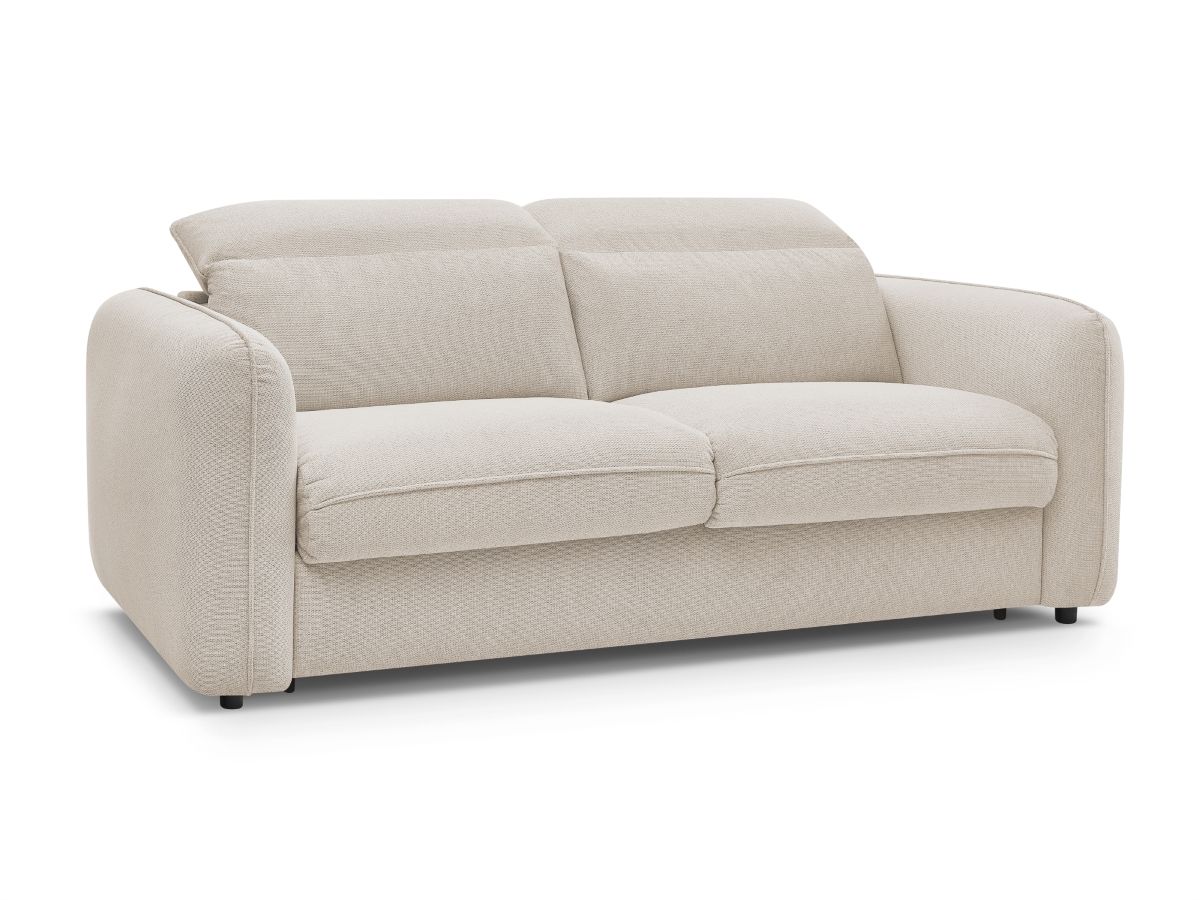 Bobochic Achille Schlafsofa 3-Sitzer Melange-Stoff Beige, Liegefläche 140 × 200 cm