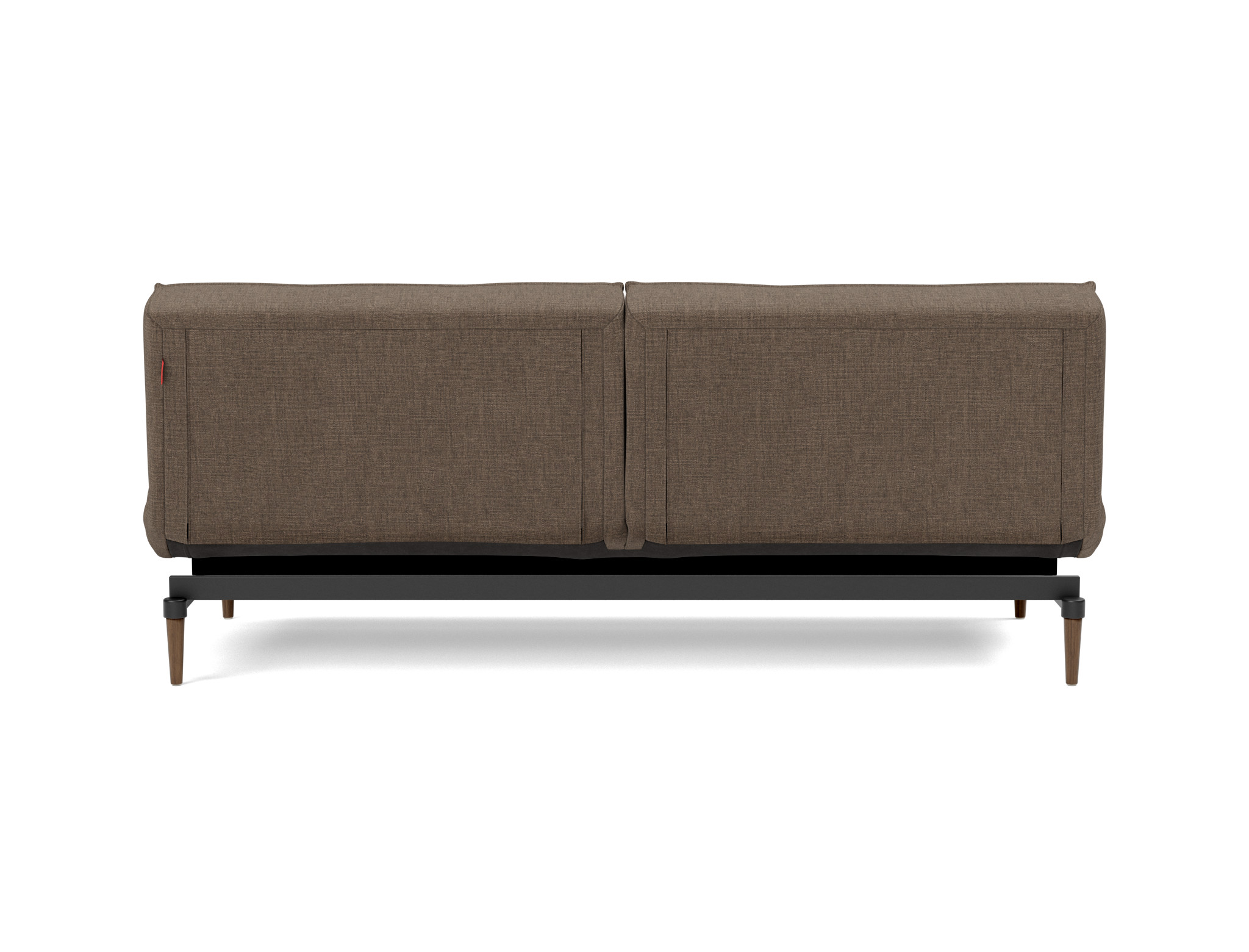 Schlafsofa Splitback Chenille Esina 411-Cedar-Brown Beine Styletto Eiche dunkel