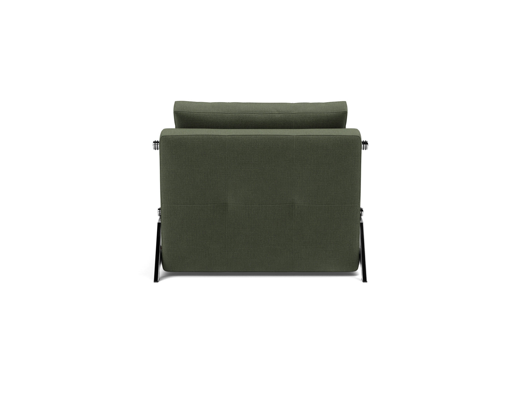 Schlafsessel Cubed 90 Chenille Esina 413-Olive-Green Beine Chrom