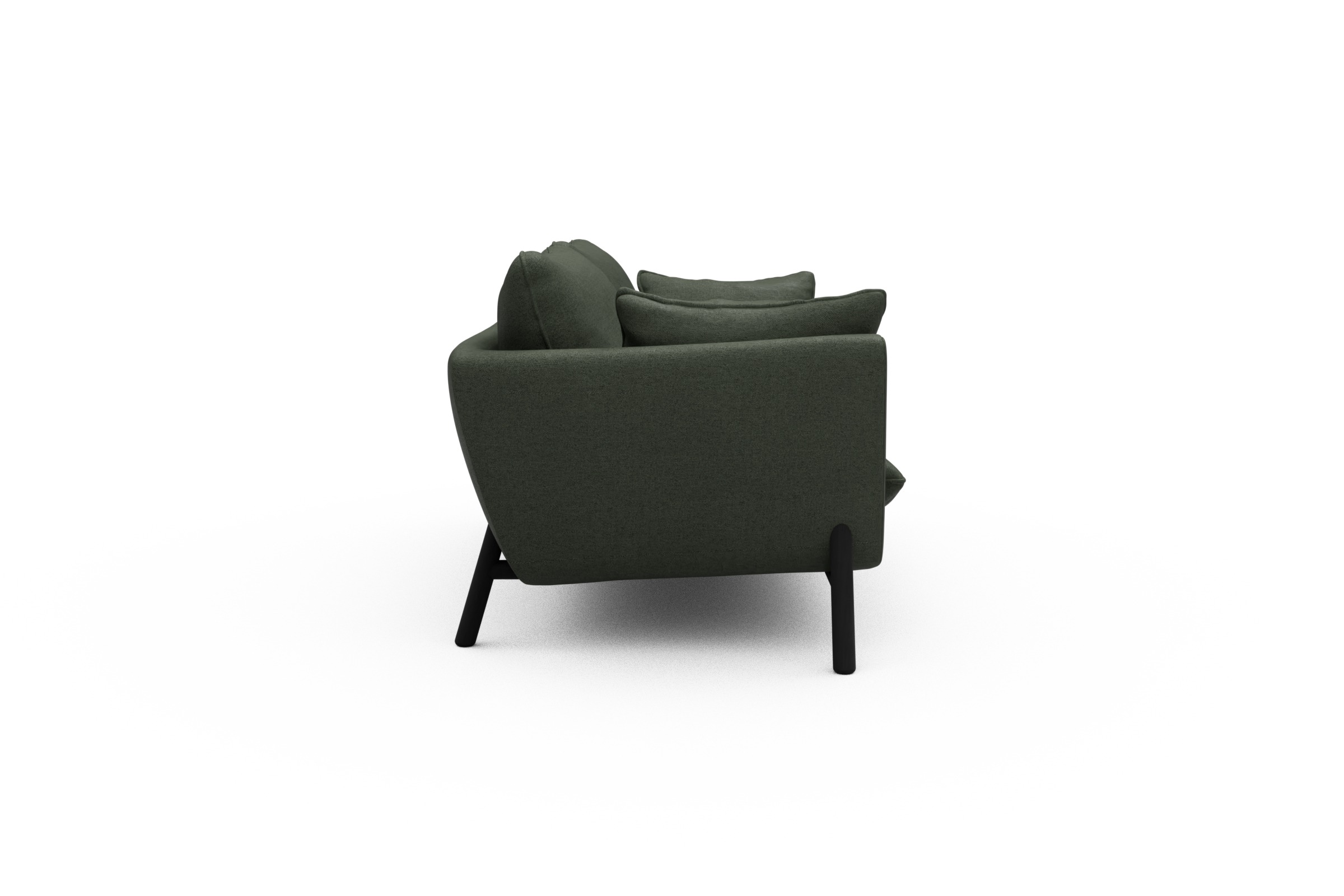 Sofa Emil 2-Sitzer Beinfarbe Eiche Schwarz Denari-Forest-Green