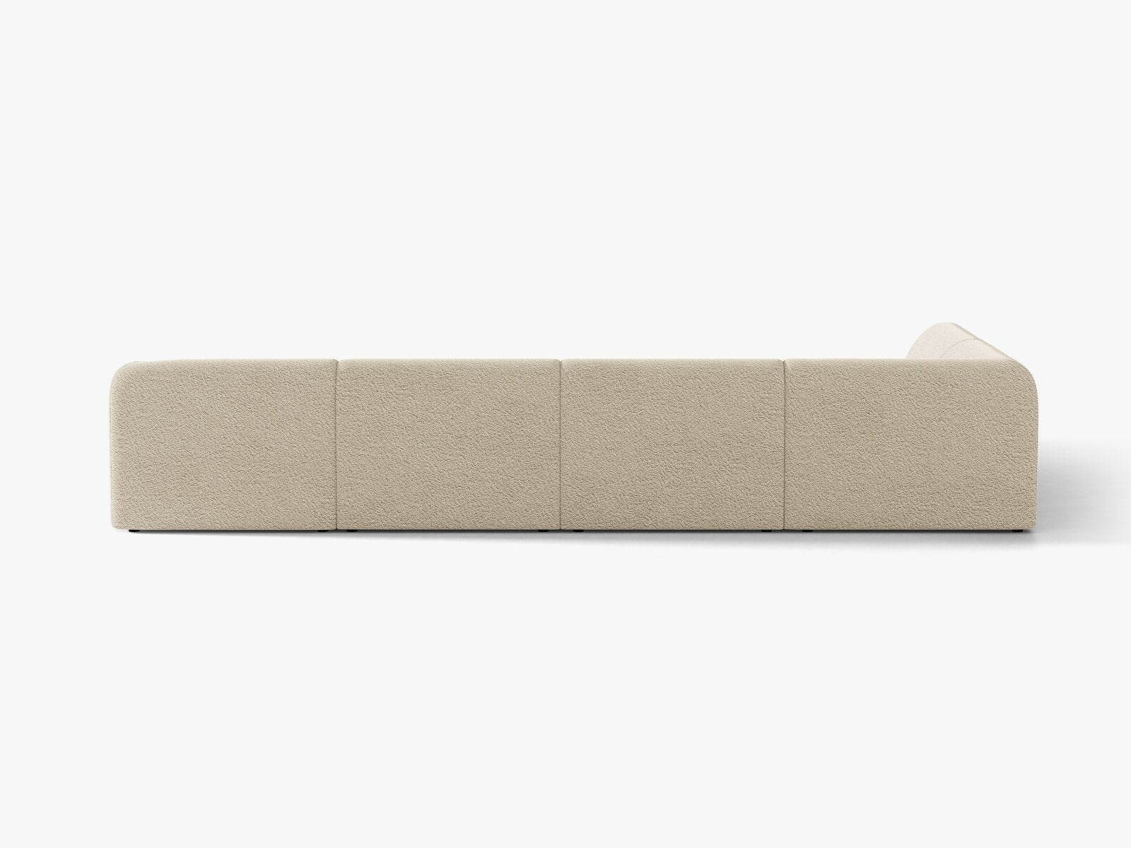Micadoni Panorama-Ecksofa Miley 6-Sitzer Links Boucle Baloo Beige