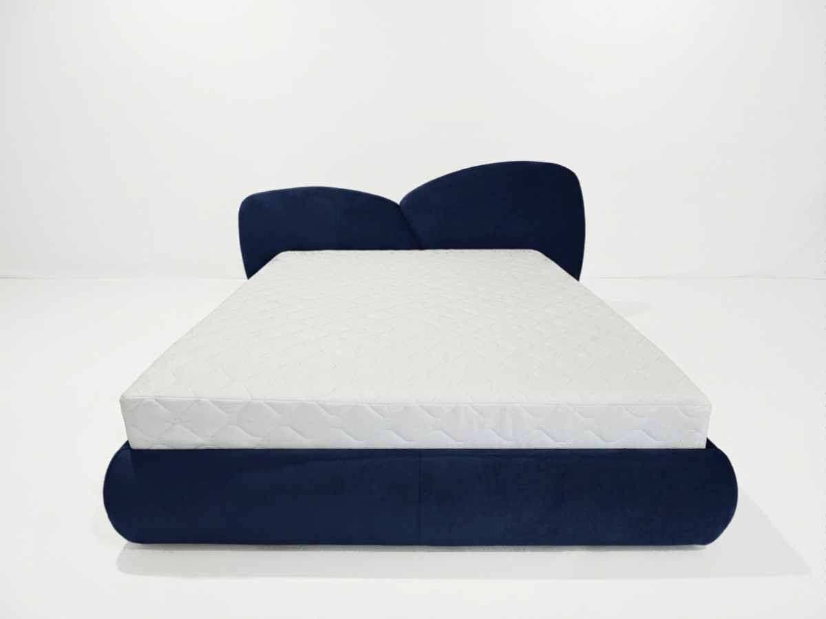 Bobochic Danae Polsterbett Samt Blau, Liegefläche 140 × 190 cm