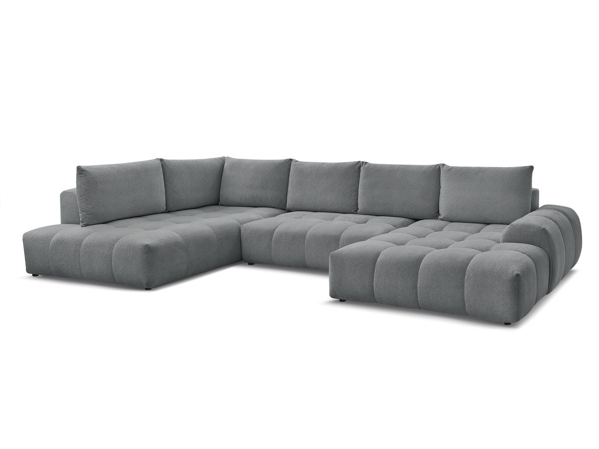 Bobochic Everest Wohnlandschaft, 6 Kissen Melange-Stoff Dunkelgrau Ecke rechts